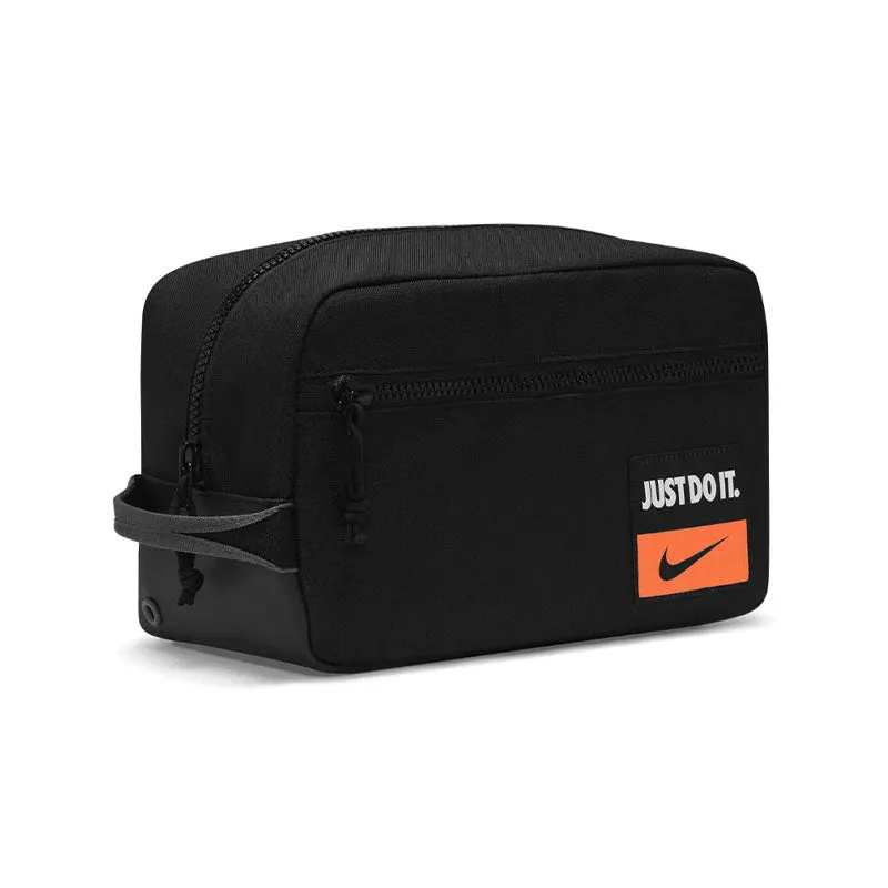 NIKE Utility Shoe Bag (Black/Black/Orange)