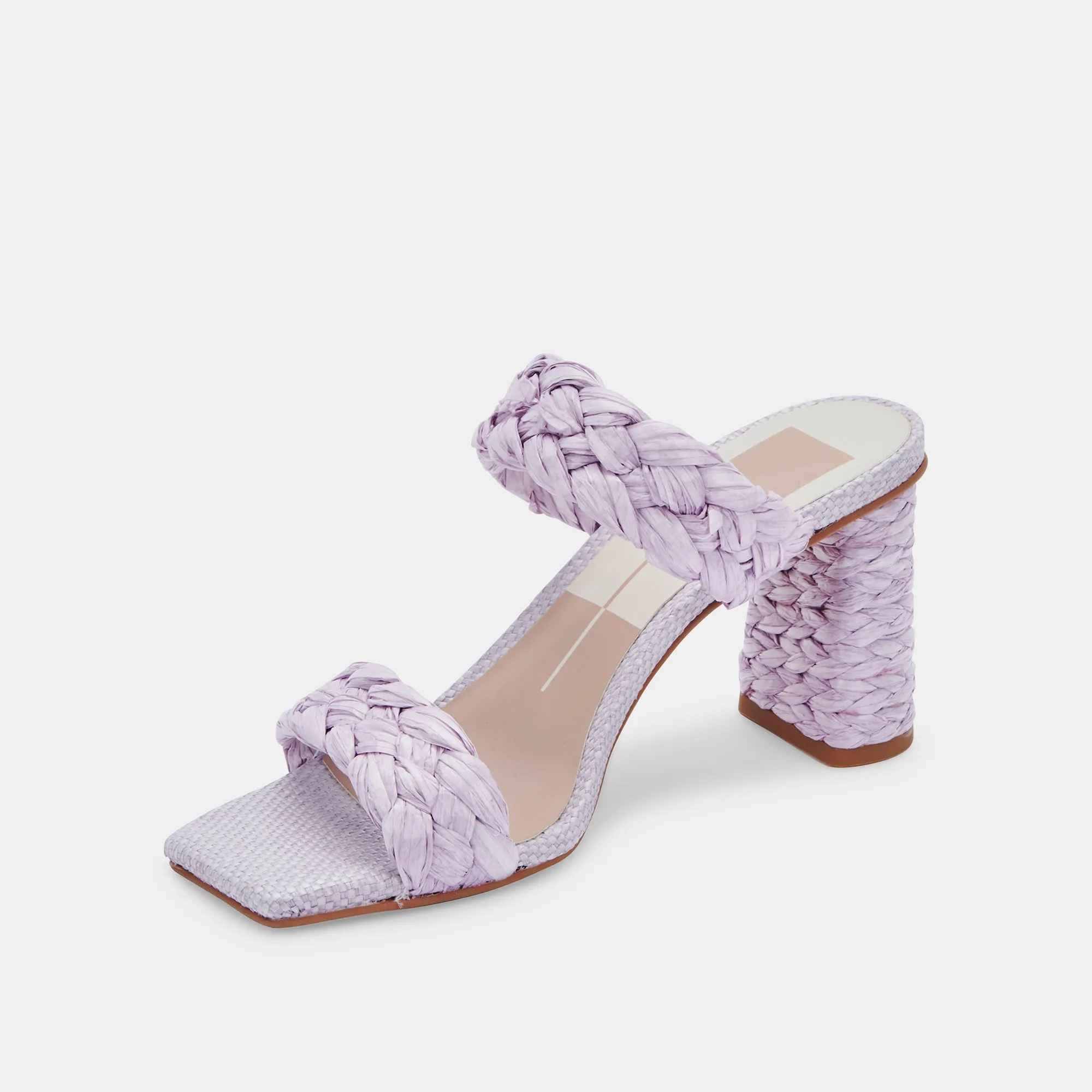 PAILY RAFFIA HEELS LILAC RAFFIA