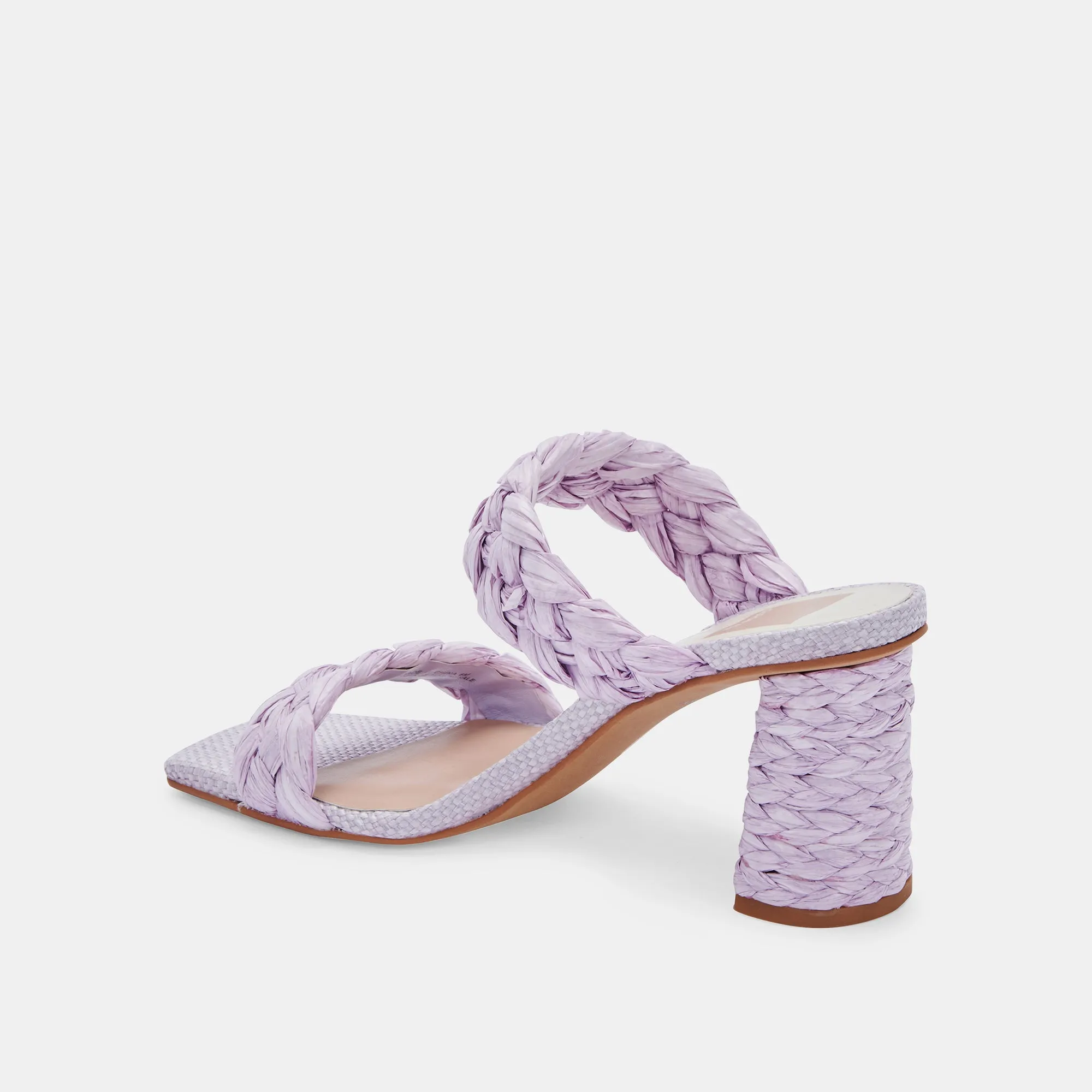 PAILY RAFFIA HEELS LILAC RAFFIA