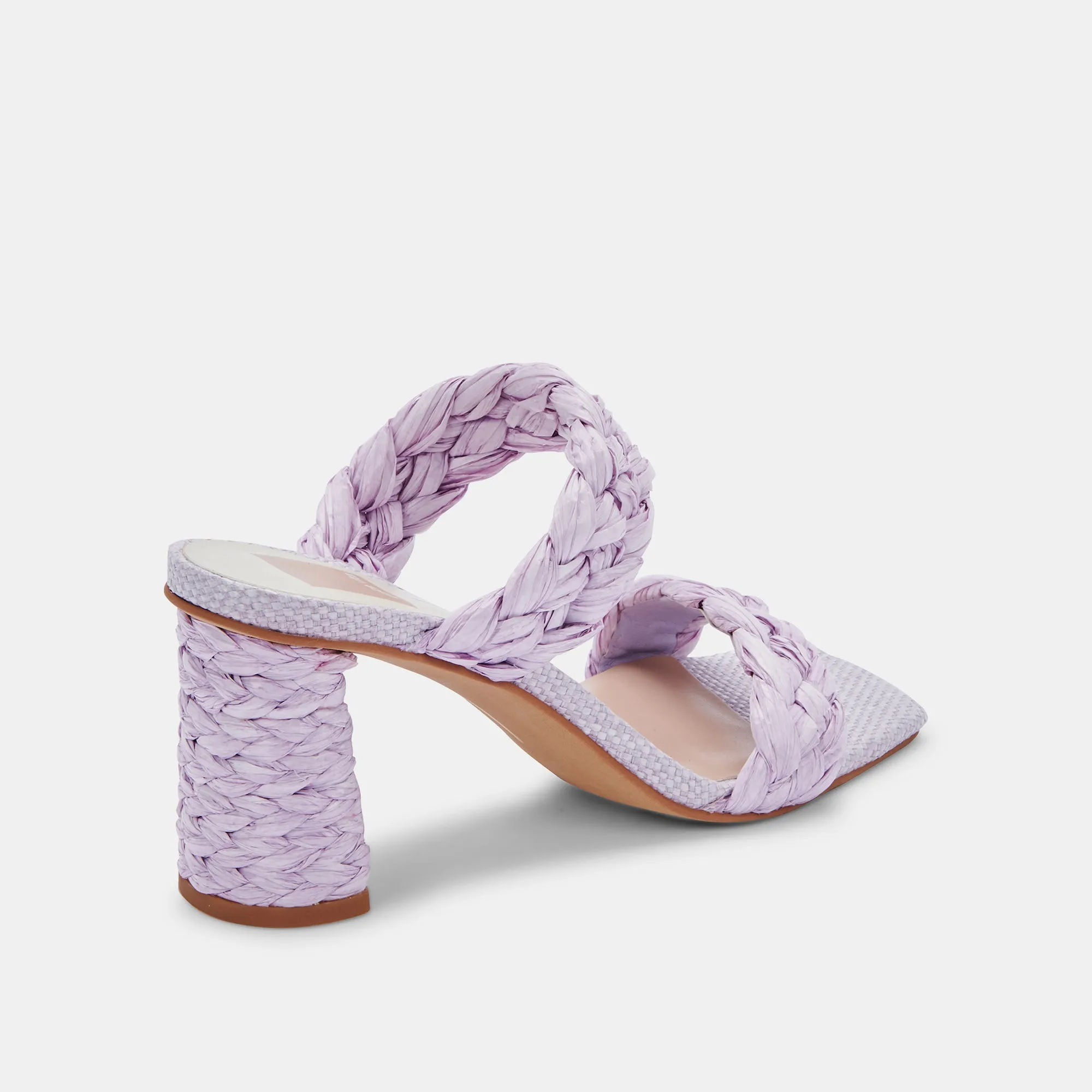 PAILY RAFFIA HEELS LILAC RAFFIA