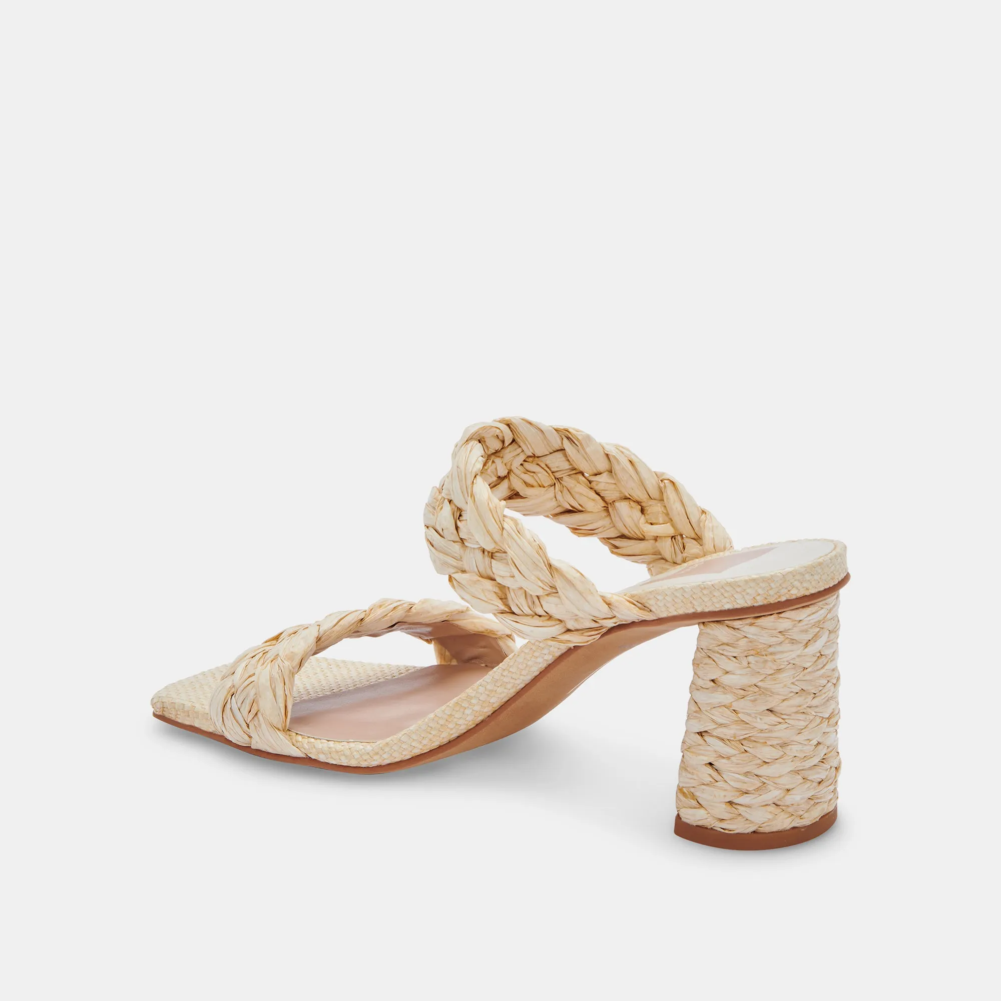 PAILY RAFFIA HEELS VANILLA RAFFIA