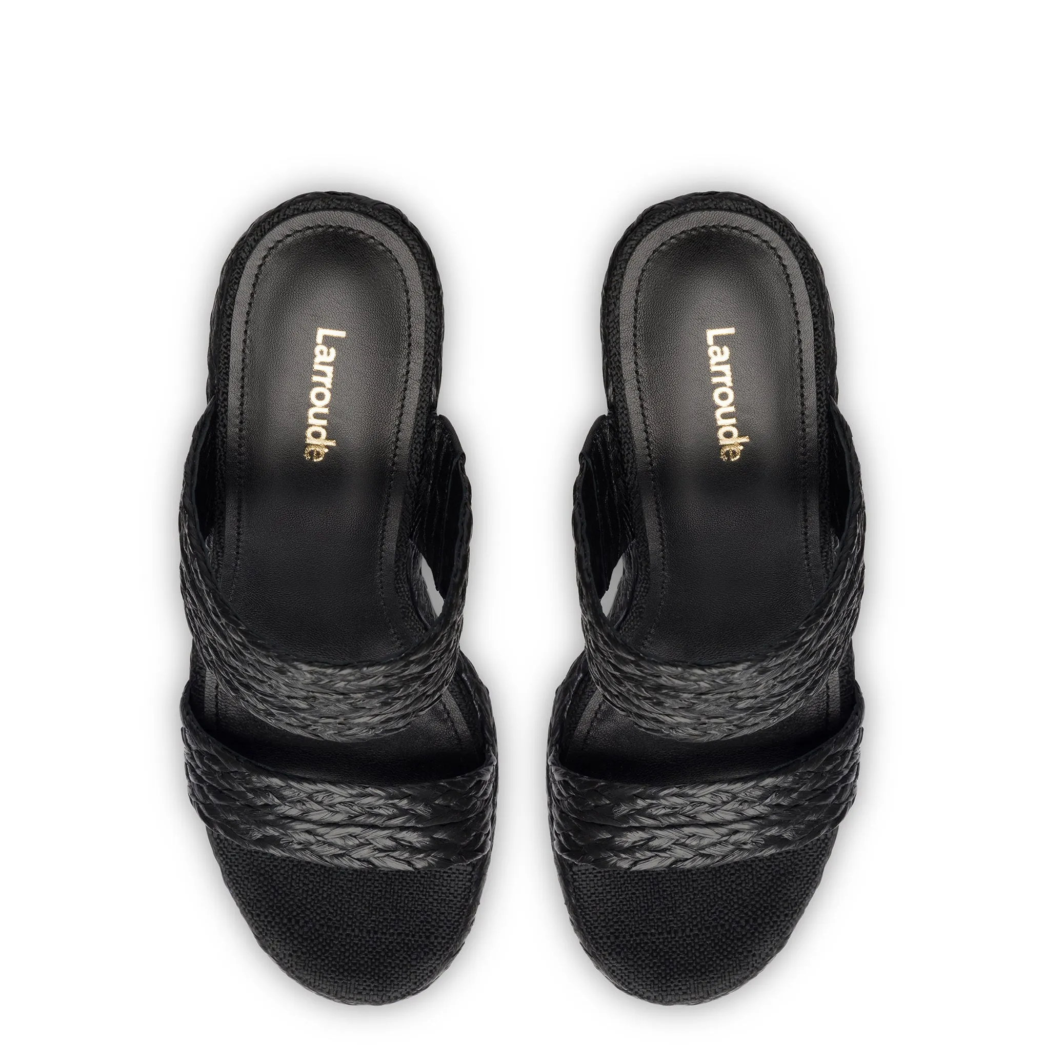 Pamela Wedge In Black Raffia