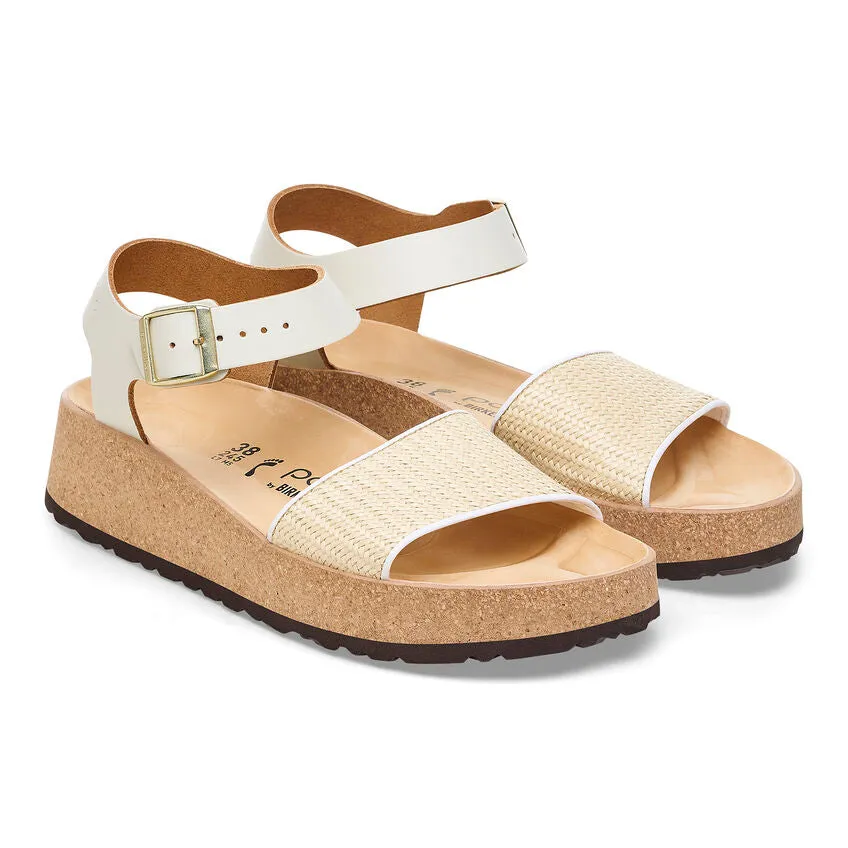 Papillio by Birkenstock Women's Glenda Sandal - Natural White/Raffia/Leather