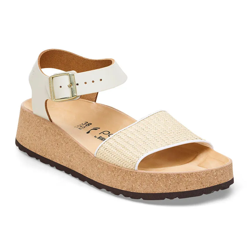 Papillio by Birkenstock Women's Glenda Sandal - Natural White/Raffia/Leather