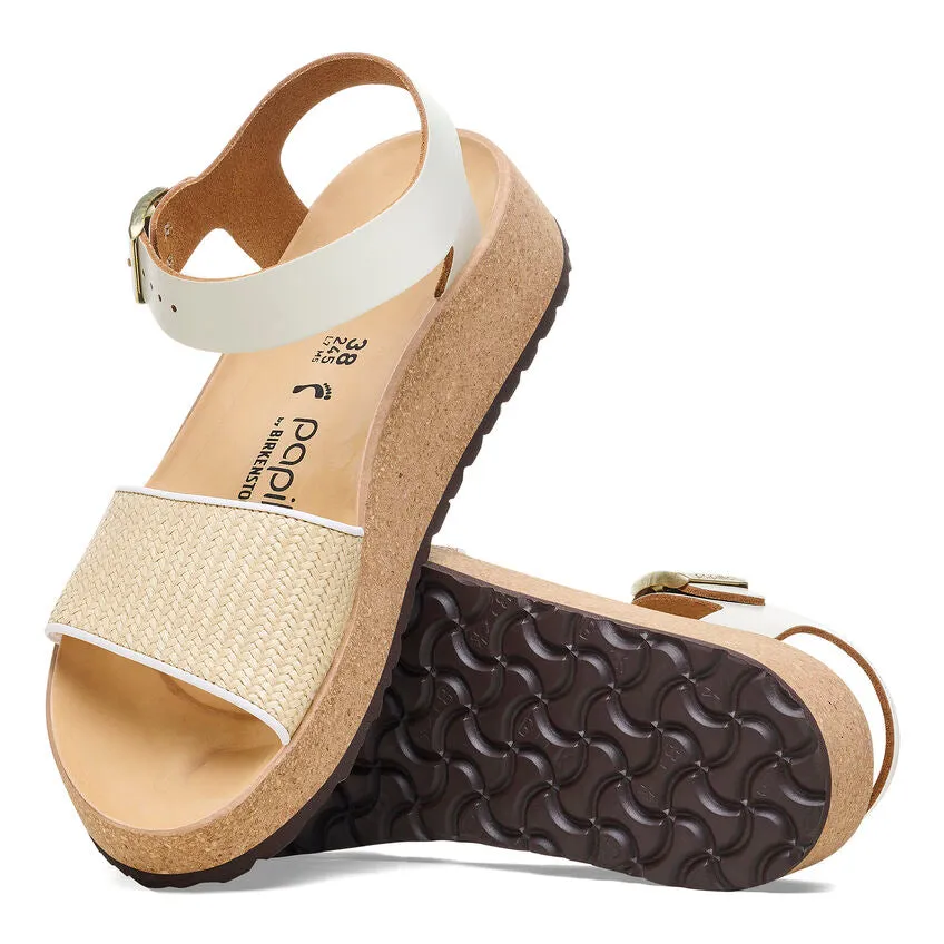 Papillio by Birkenstock Women's Glenda Sandal - Natural White/Raffia/Leather