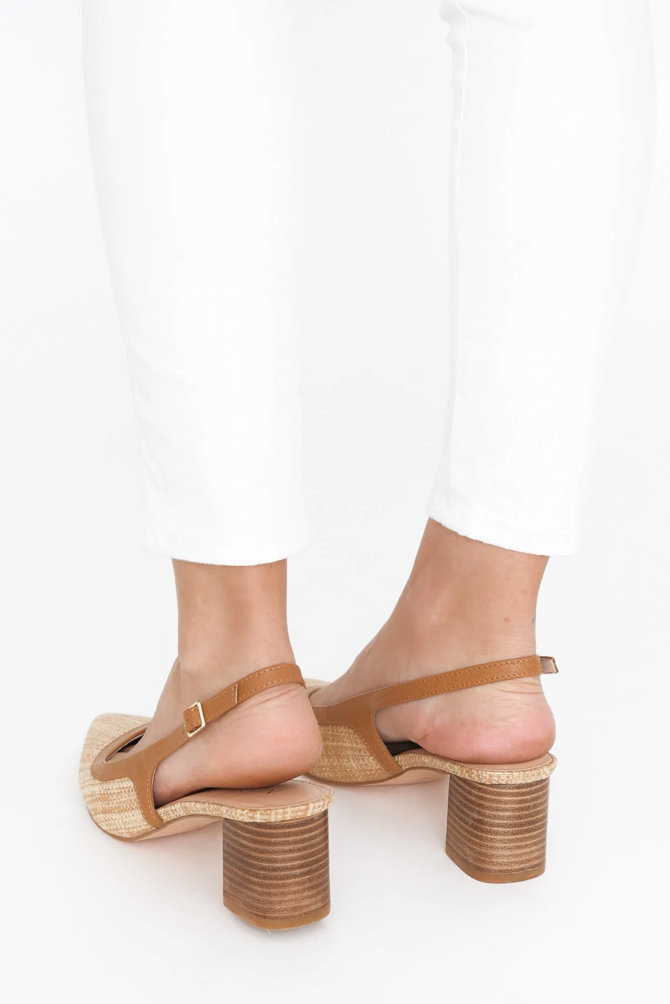 Patricia Tan Contrast Leather Slingback Heel