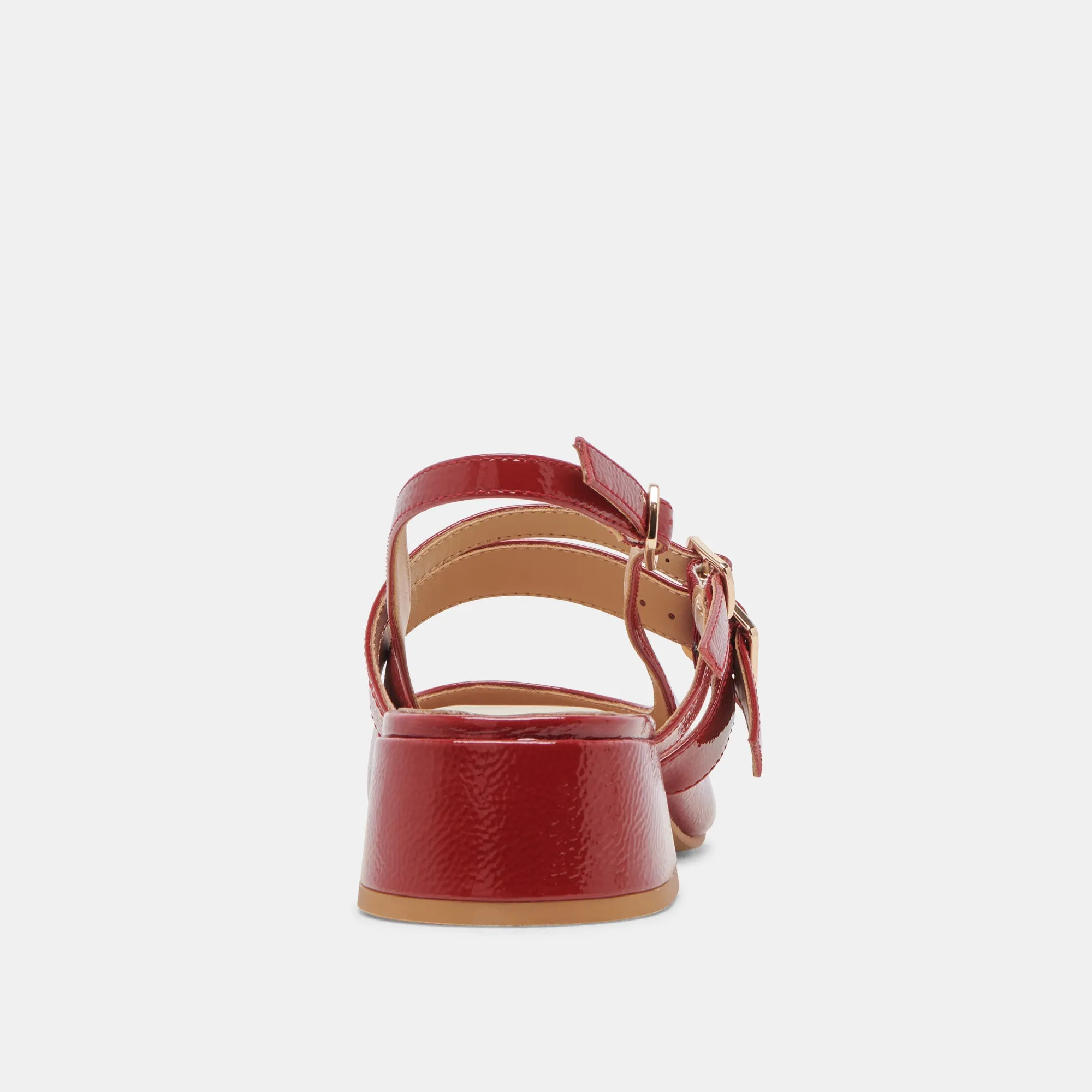 PATZY HEELS CRIMSON CRINKLE PATENT LEATHER