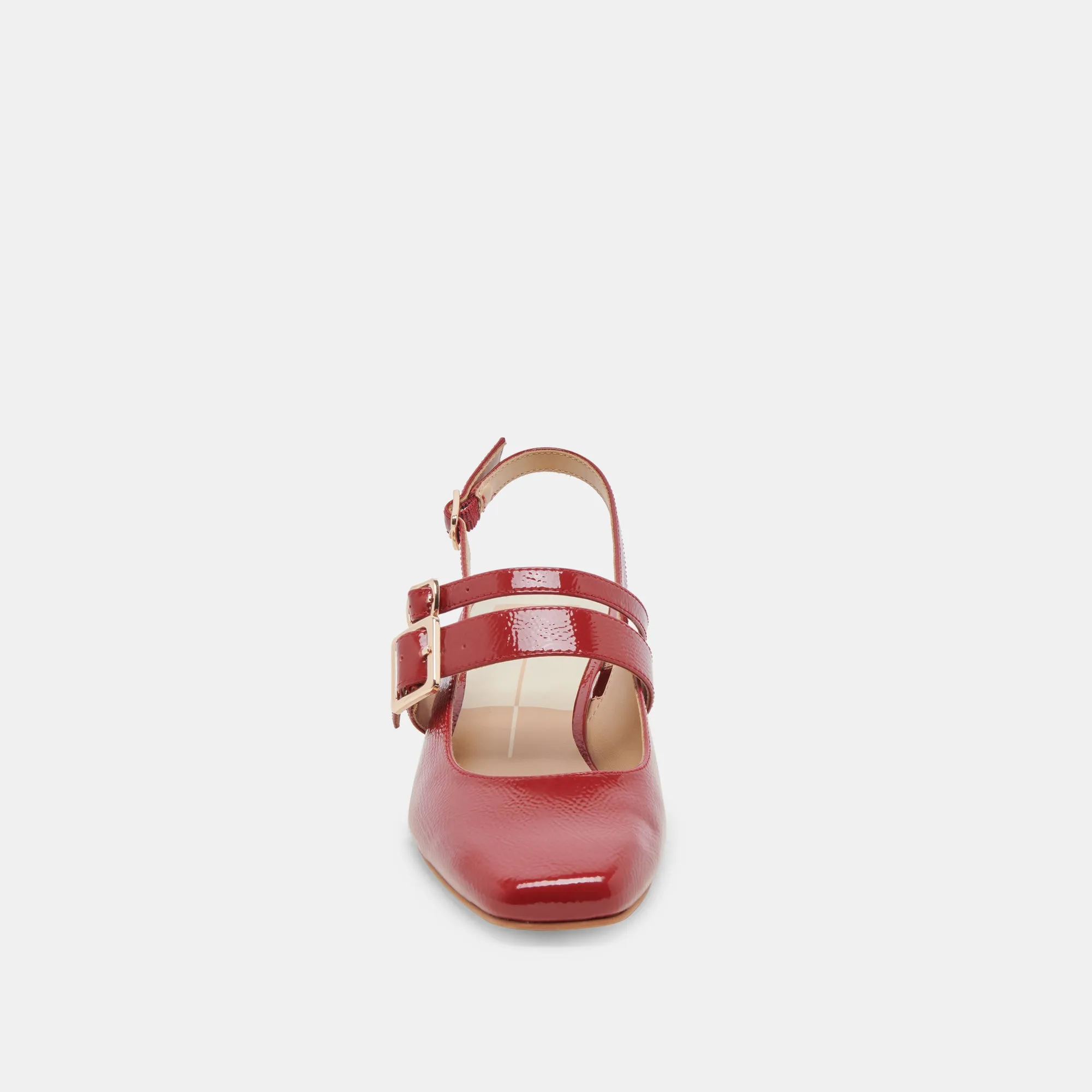 PATZY HEELS CRIMSON CRINKLE PATENT LEATHER