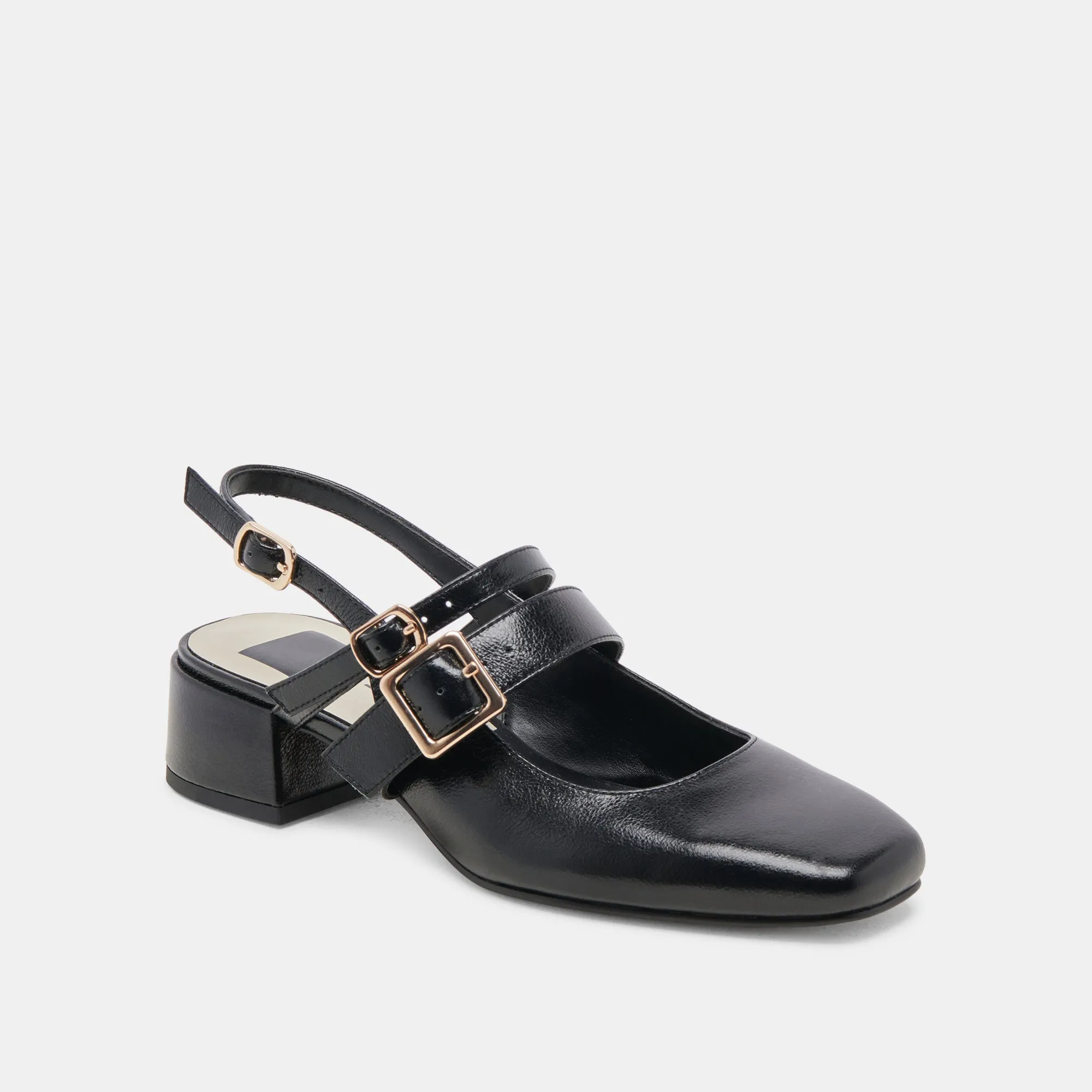 PATZY HEELS MIDNIGHT CRINKLE PATENT LEATHER