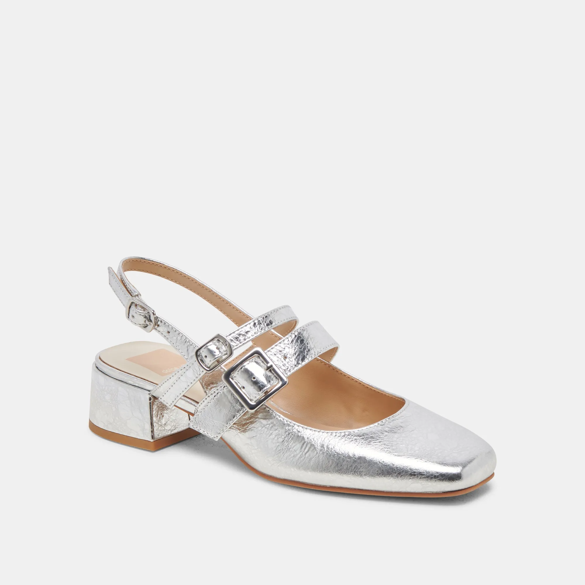 PATZY HEELS SILVER DISTRESSED LEATHER