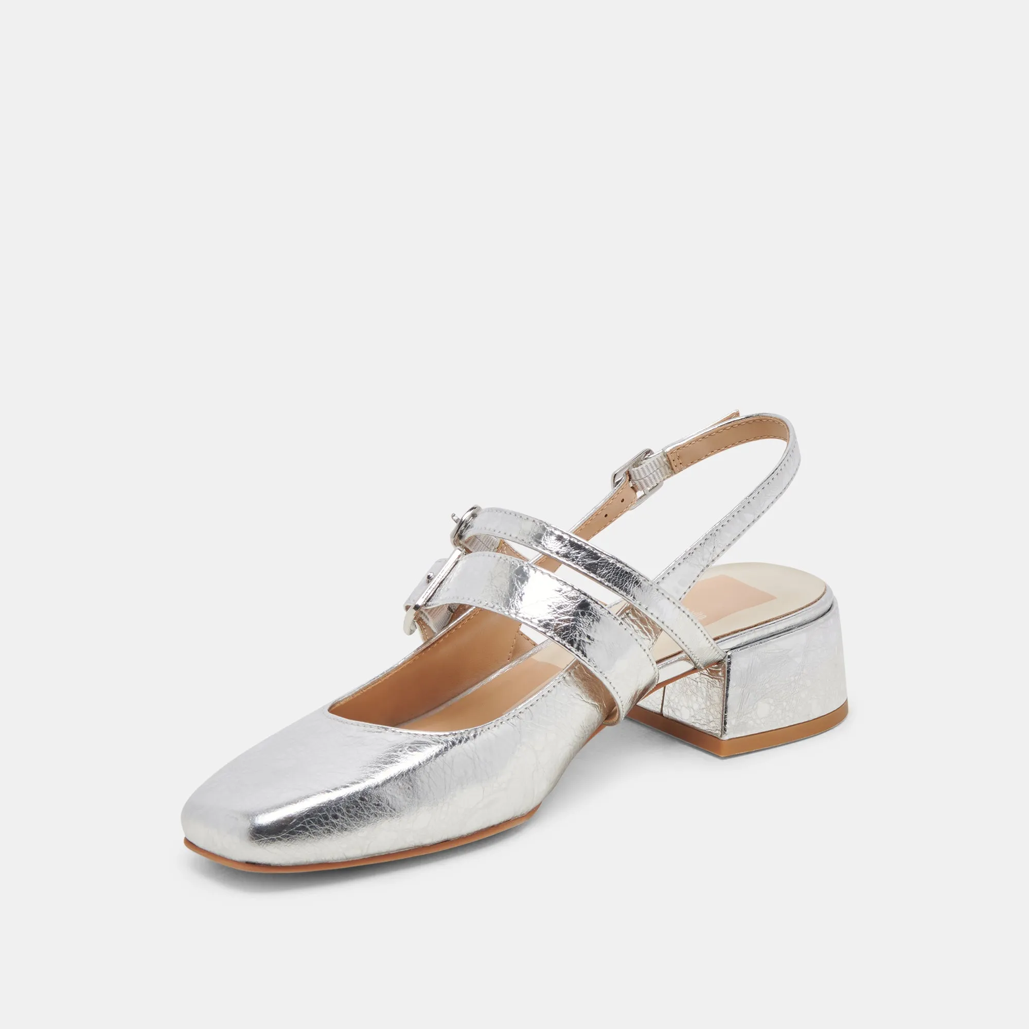 PATZY HEELS SILVER DISTRESSED LEATHER