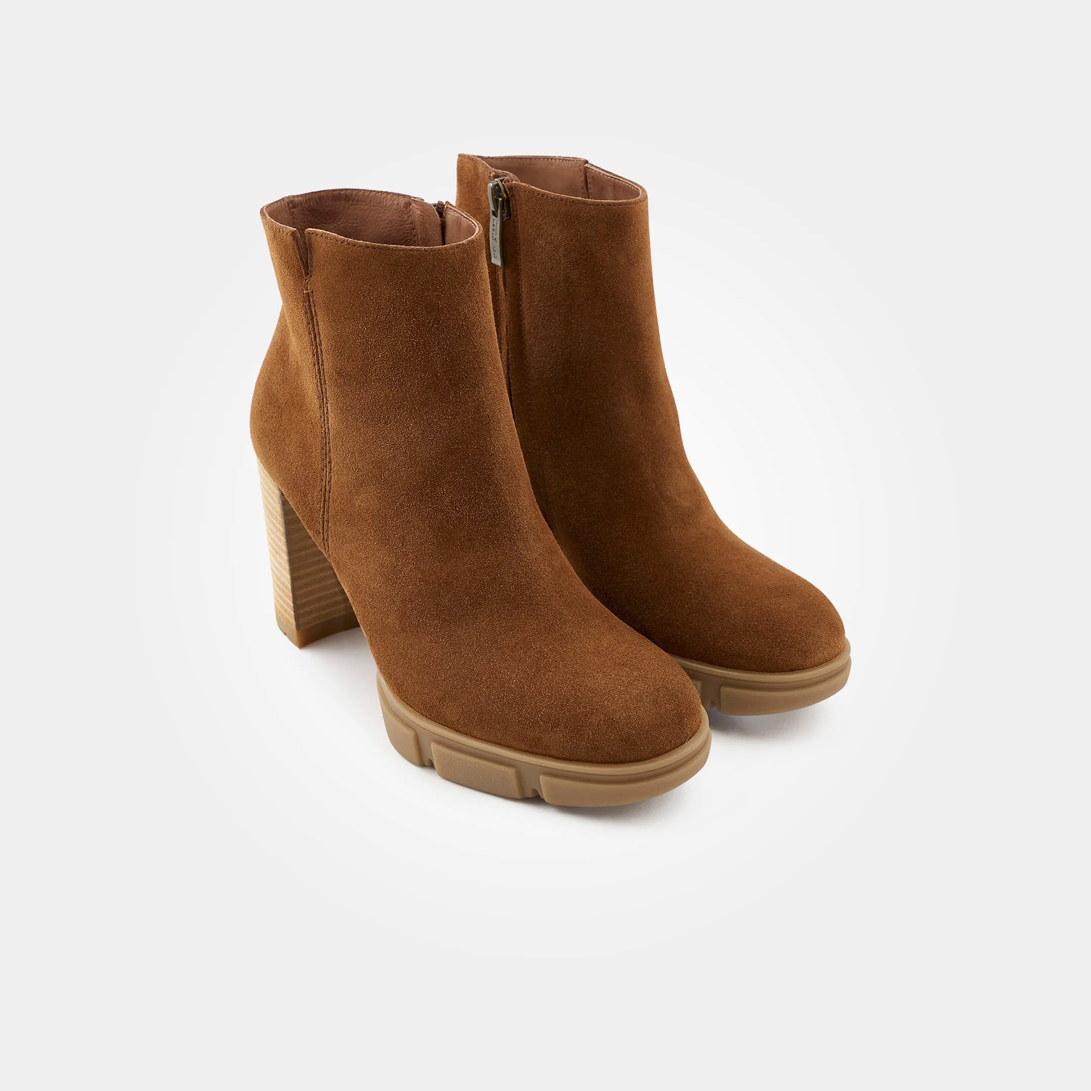 Paul Green Suede Ankle Boot in Toffee