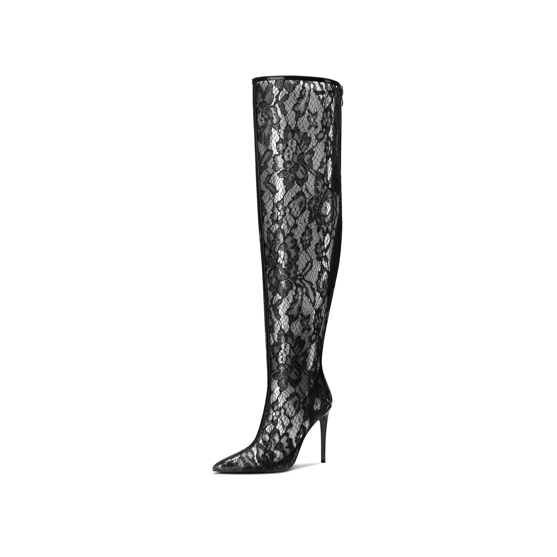 Pre Order:  Lace Thigh High Transparent Boots