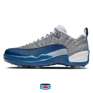 "Silver Glitter" Jordan 12 Retro Golf Shoes by Stadium Custom Kicks