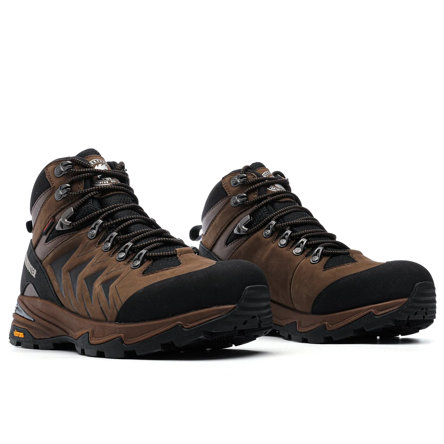 ROCKROOSTER Williamsburg Brown 6 Inch Waterproof Hiking Boots with VIBRAM® Traction Lug Outsole  OH22121