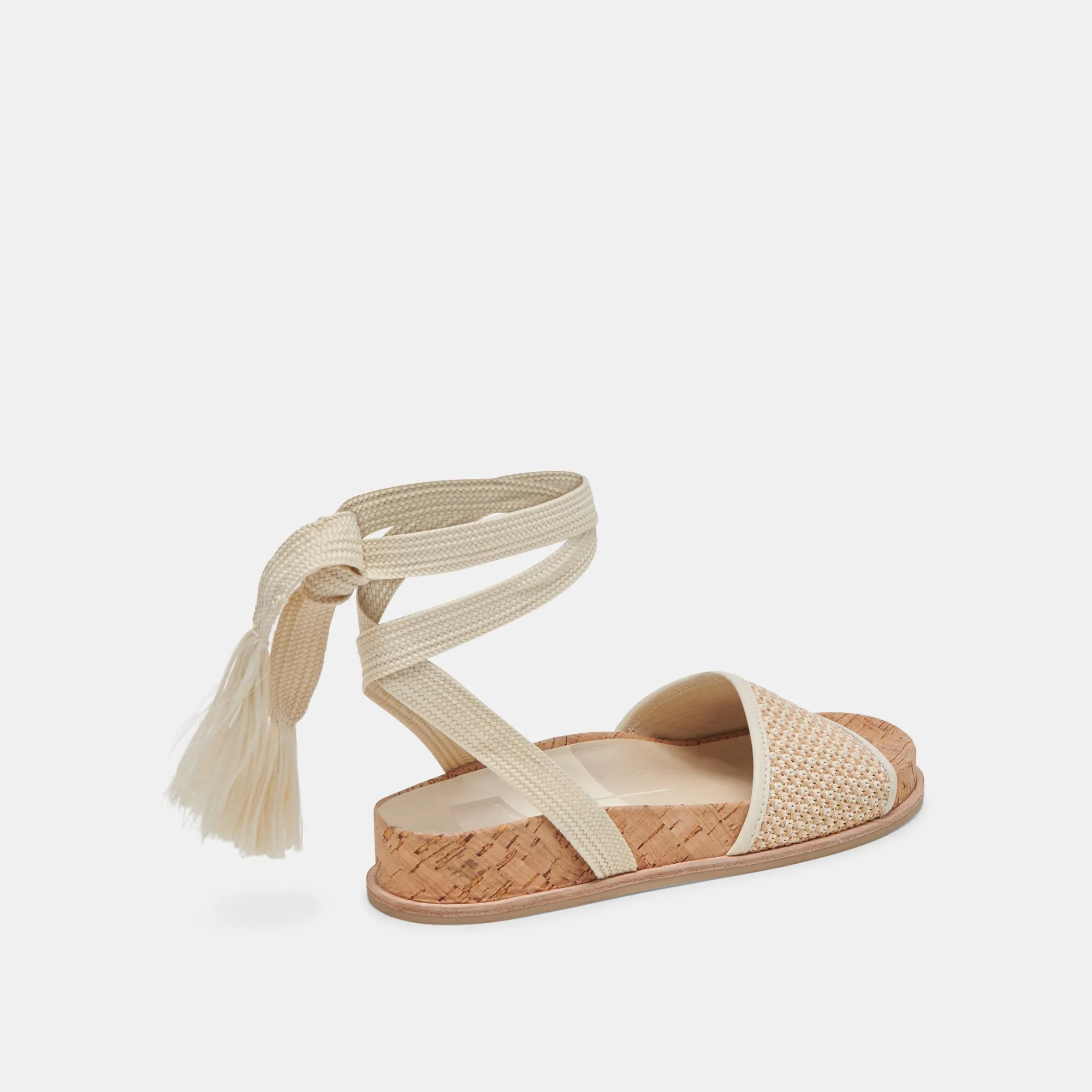 SALACY SANDALS WHITE NATURAL RAFFIA