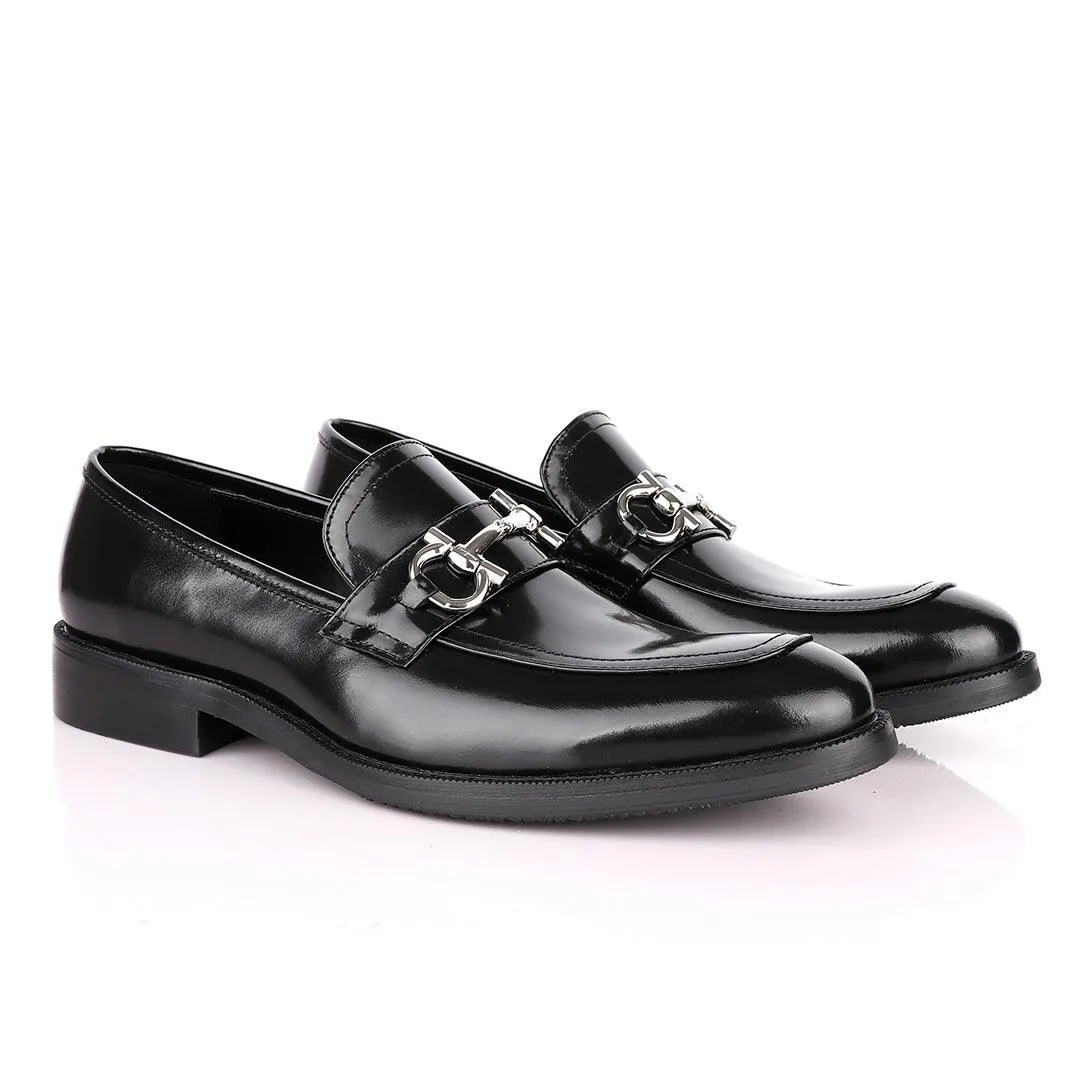 Salvatore Ferragamo Glossy Leather Loafers