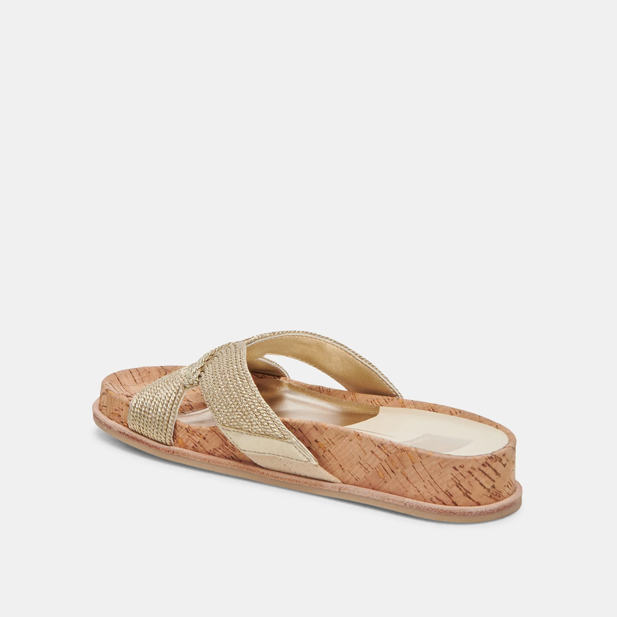 SELDA SANDALS GOLD RAFFIA