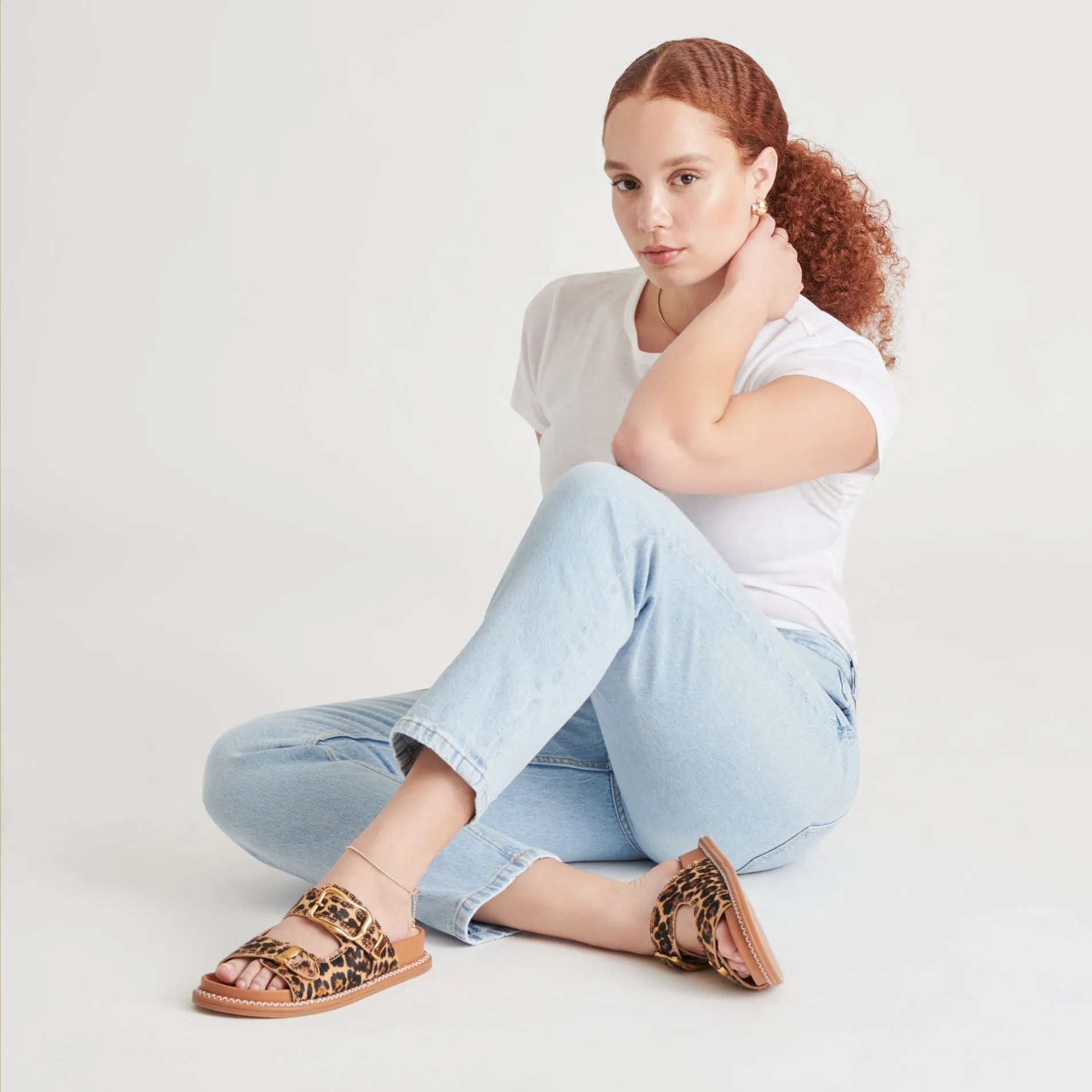 SEVANA SANDALS DK LEOPARD CALF HAIR