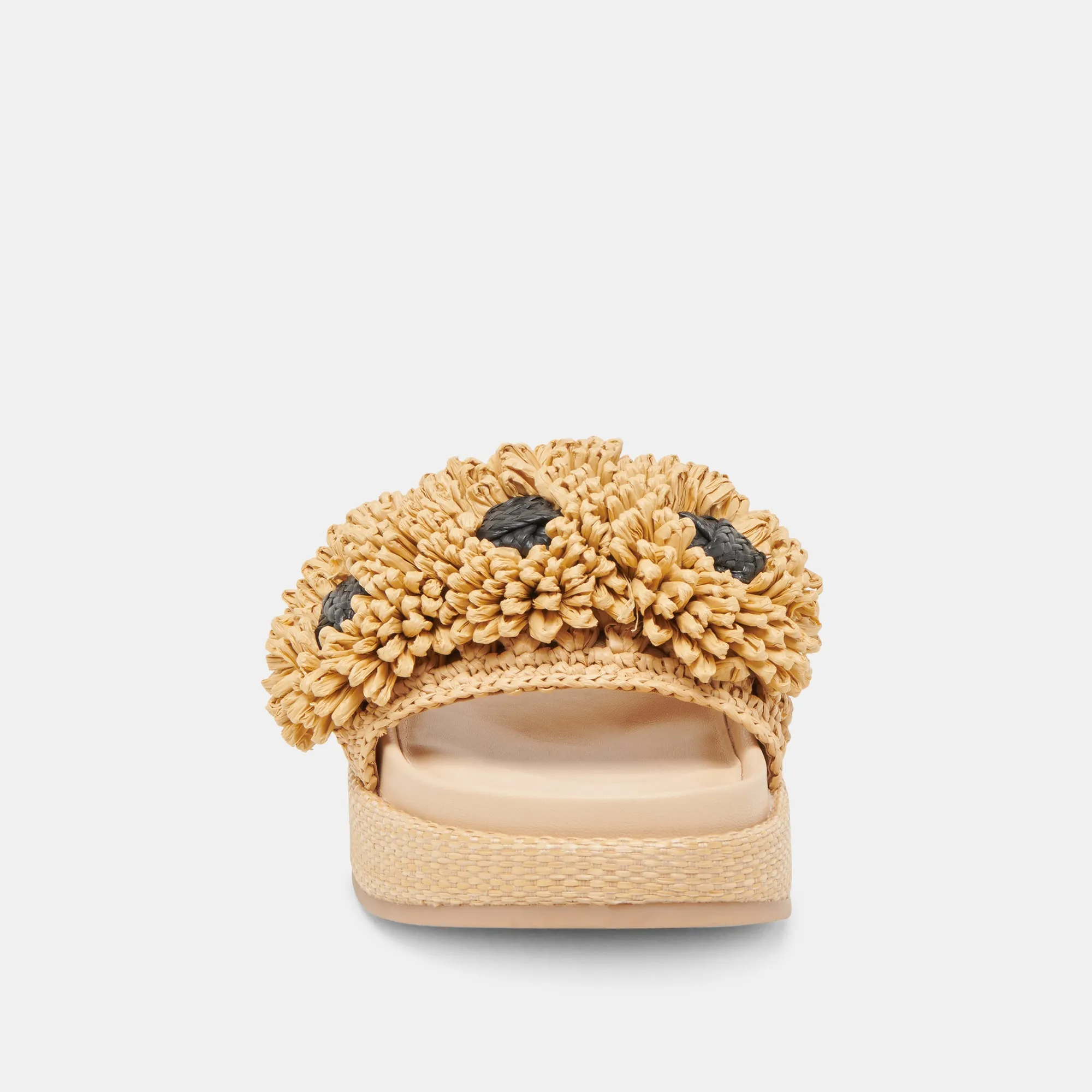 SIDONA FLOWER SANDALS LT NATURAL RAFFIA