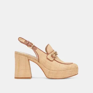 SIRUS HEELS LT NATURAL RAFFIA