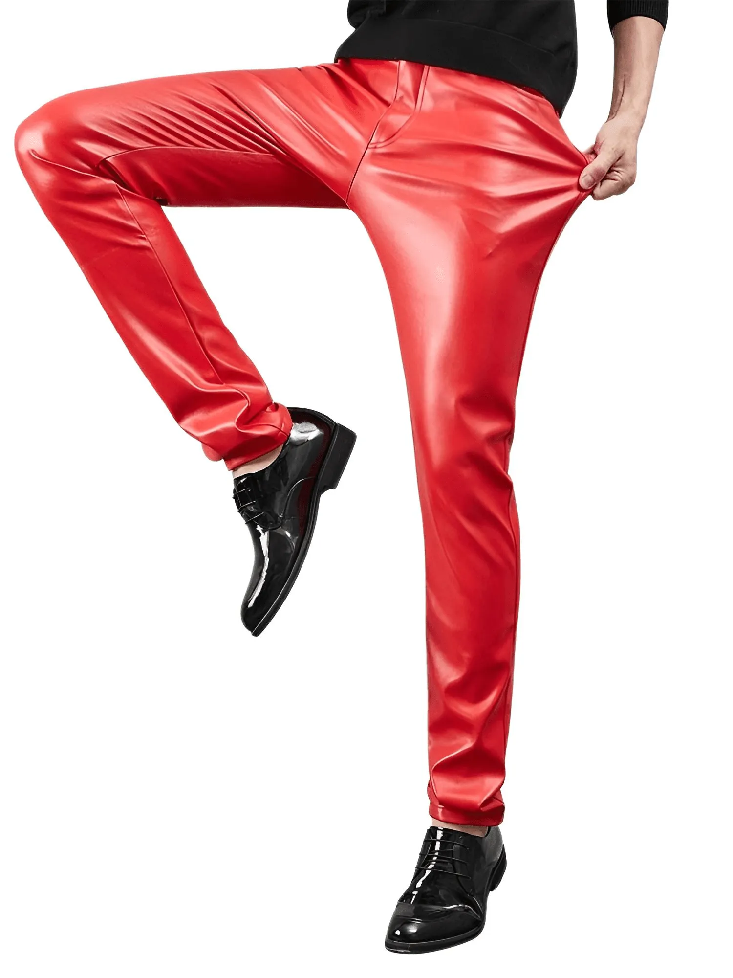 Slim Fit Men's Leather Pants