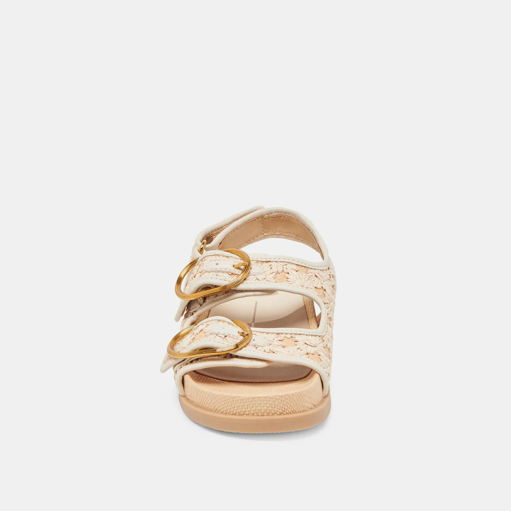 STARLA SANDALS CREME FLORAL RAFFIA