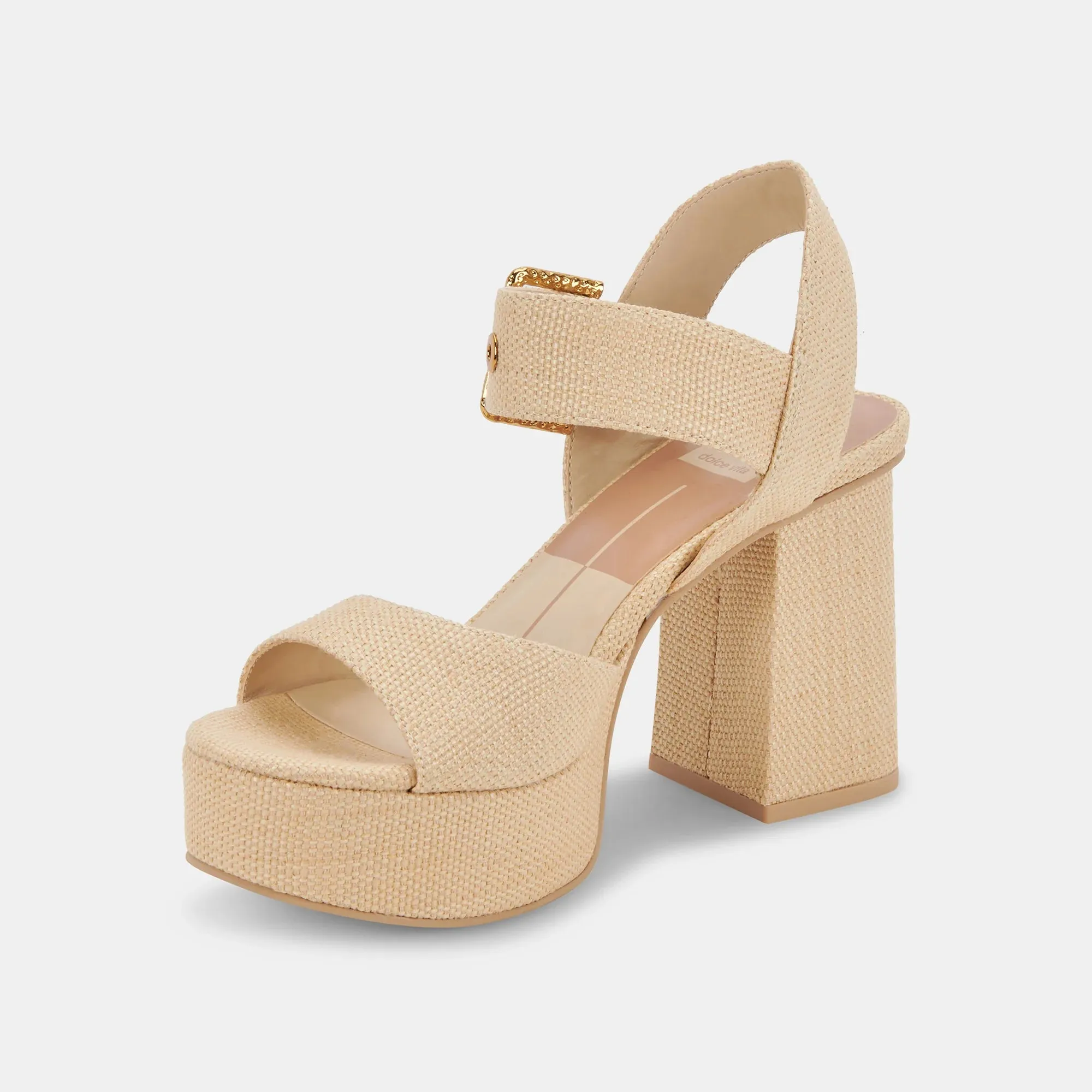 The Bobby Platform Heel by Dolce Vita - Natural Raffia