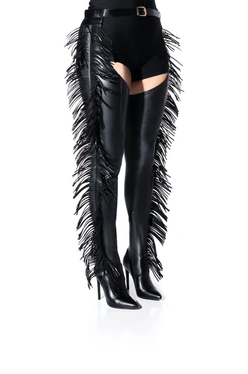 The Coldest Winter Thigh High Chap Boots