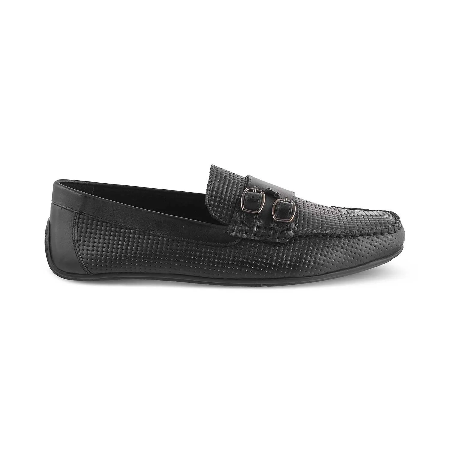 The Yosa Black Men's Double Monk Shoes Tresmode