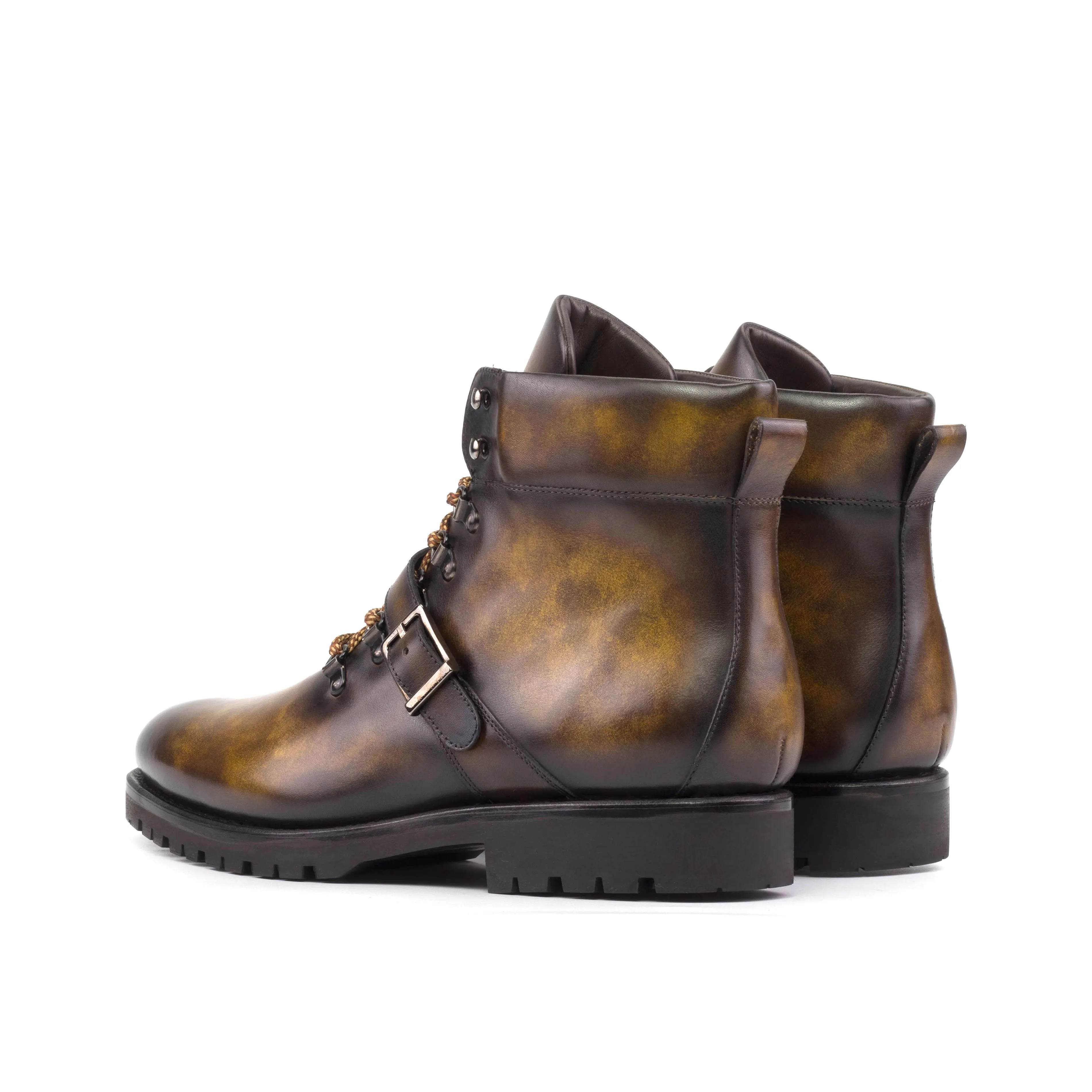 Tobacco Patina Leather Hiking Boots