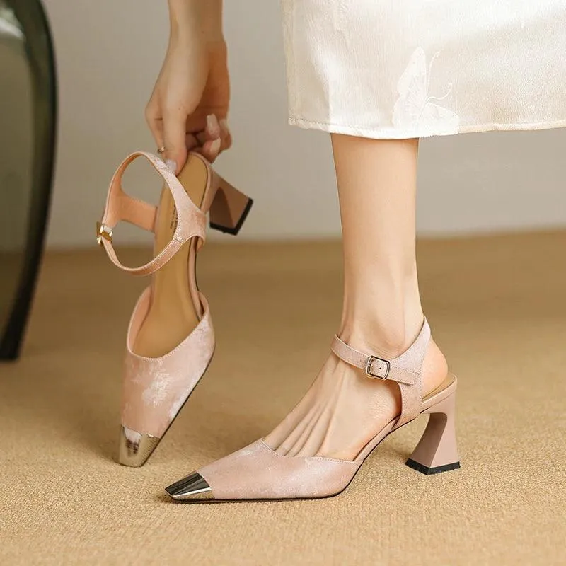 TSS5 Women's Casual Shoes - Leather Sandals With Thin High Heels Pumps