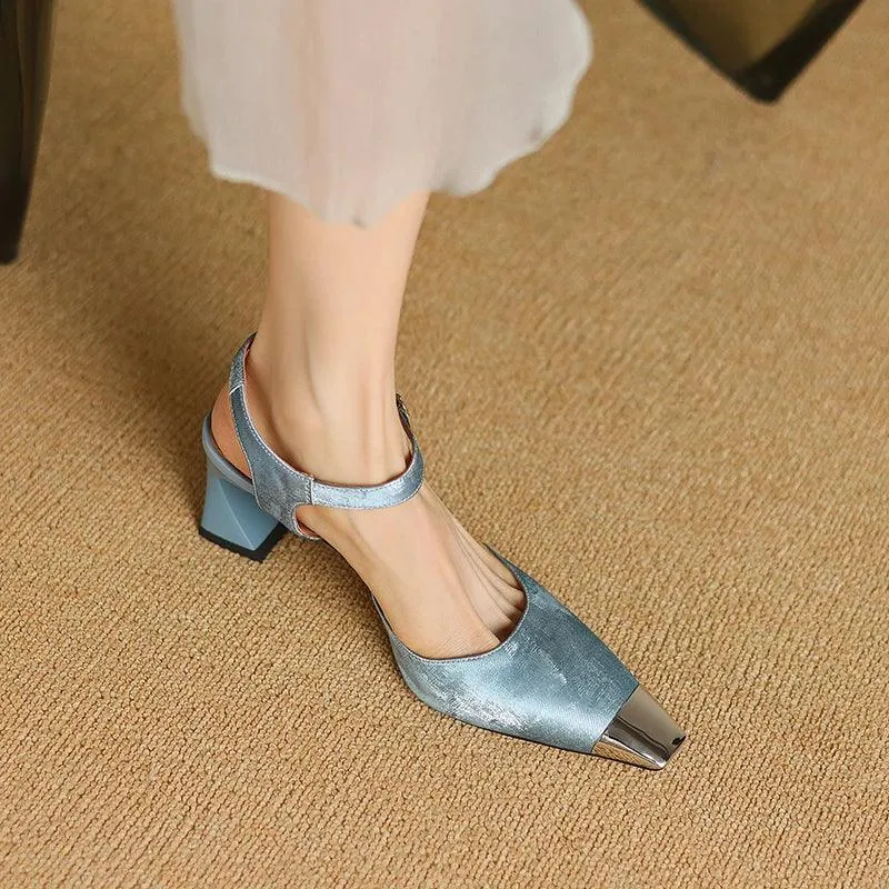 TSS5 Women's Casual Shoes - Leather Sandals With Thin High Heels Pumps