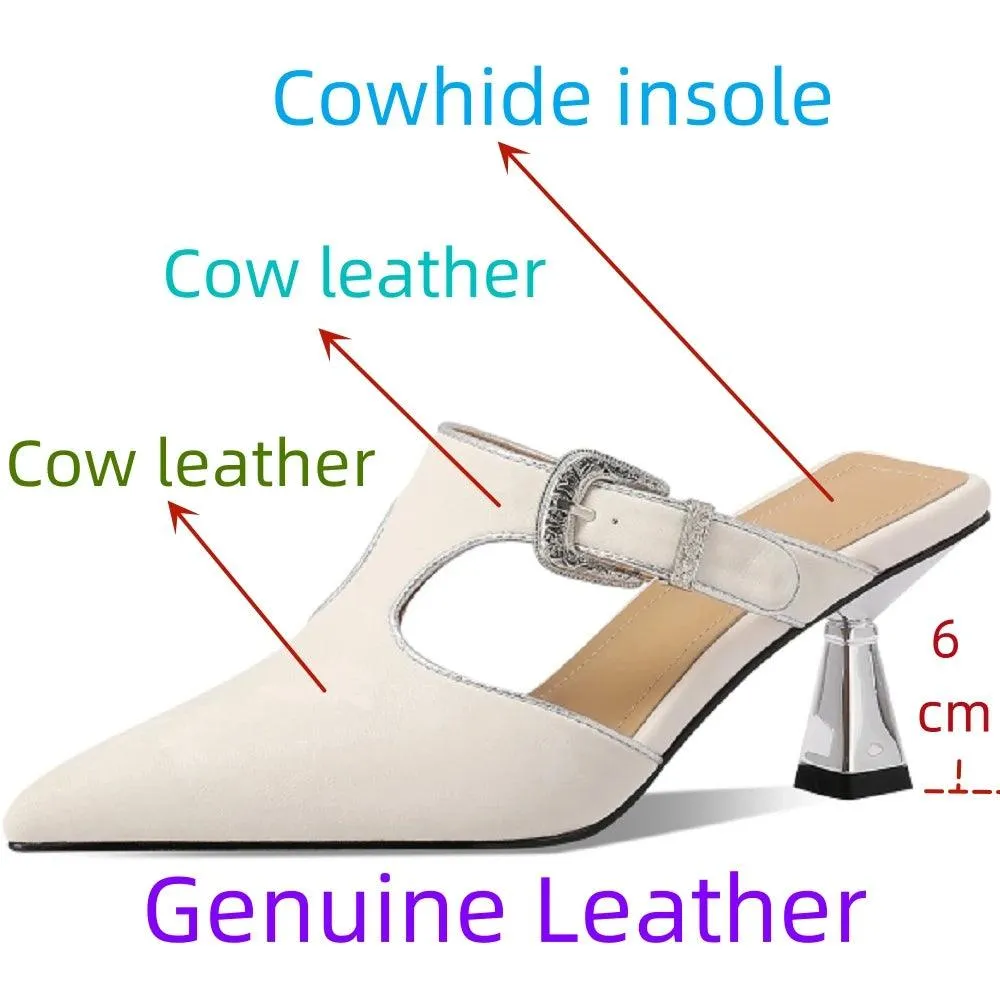 TSS67 Women's Casual Shoes - Leather Sandals Mules