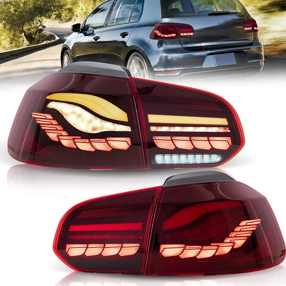 VLAND OLED Tail lights For Volkswagen Golf 6 MK6 2008-2014 With Sequential indicators Turn Signals [E-MARK.]