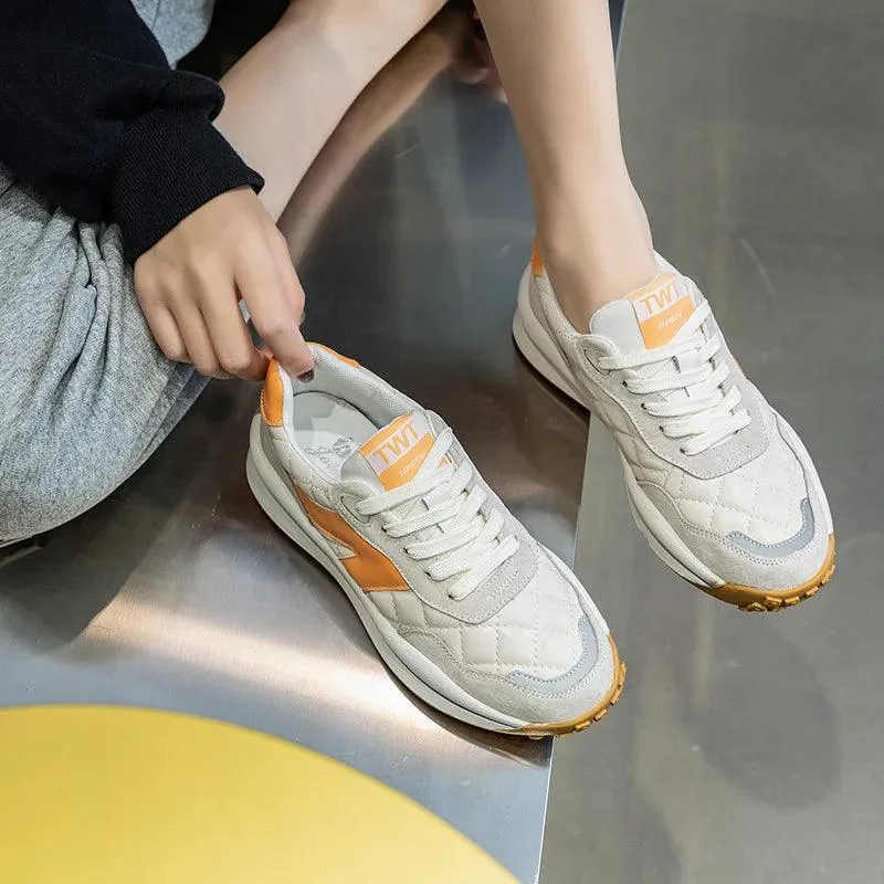 Women's Casual Shoes - Leather Flat Outdoor Sneakers - TSS141