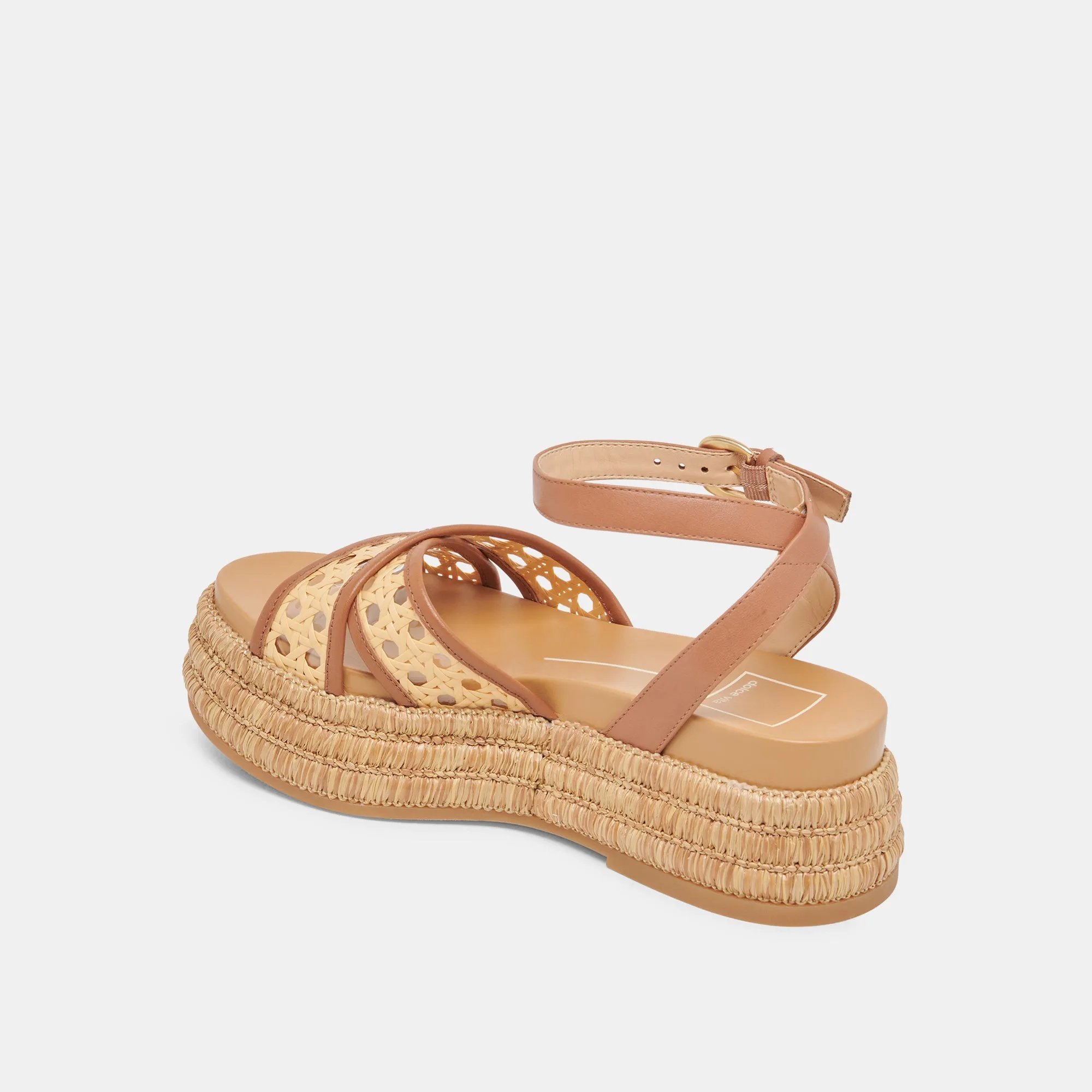 WRILEY SANDALS SADDLE WOVEN RAFFIA