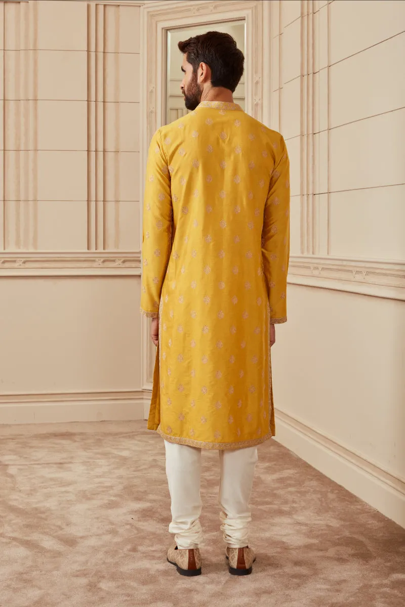 Yellow Butti Jaal Kurta Set