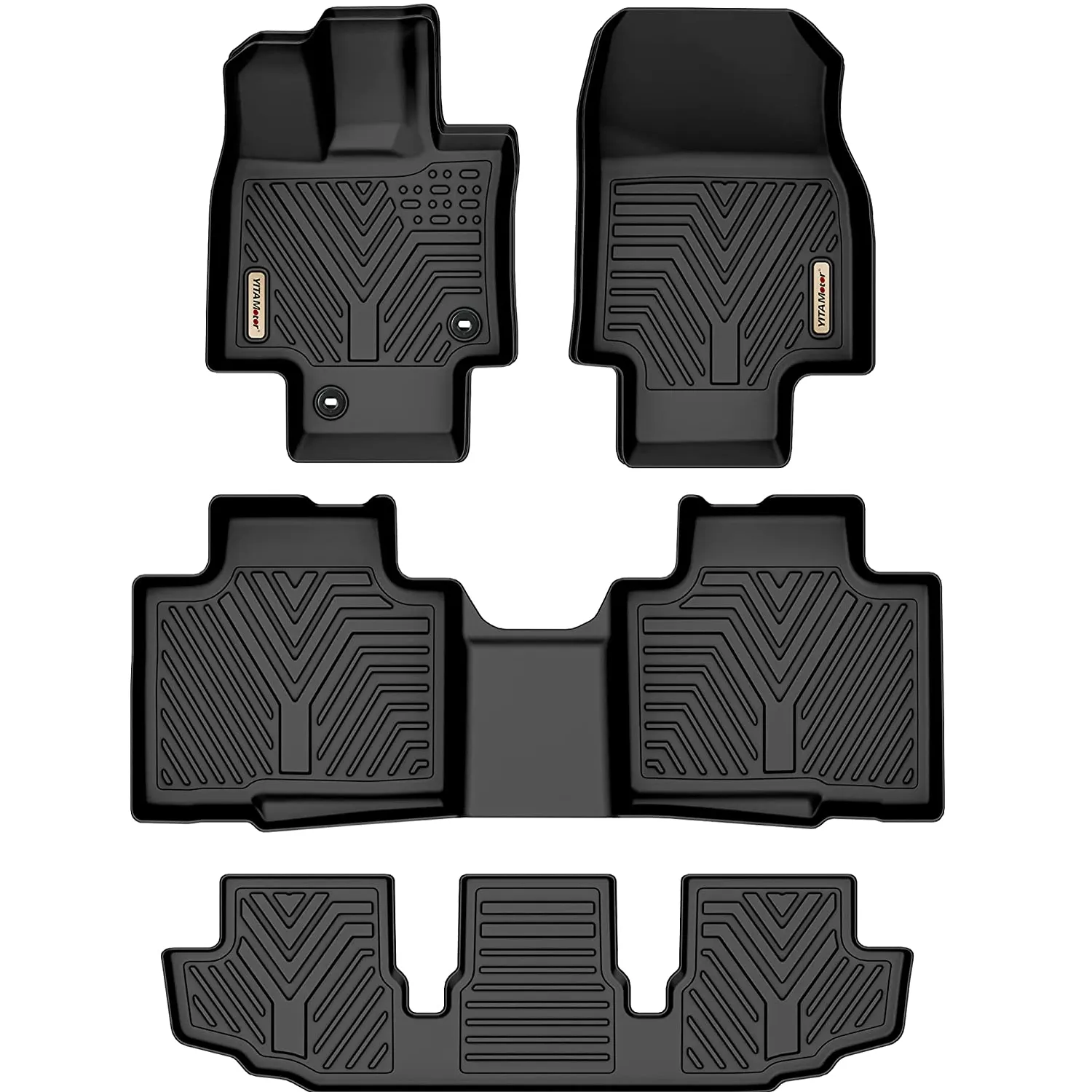 YITAMOTOR® 2020-2023 Toyota Highlander w/Center Console 3 Row Floor Mats, NOT fit Hybrid Models