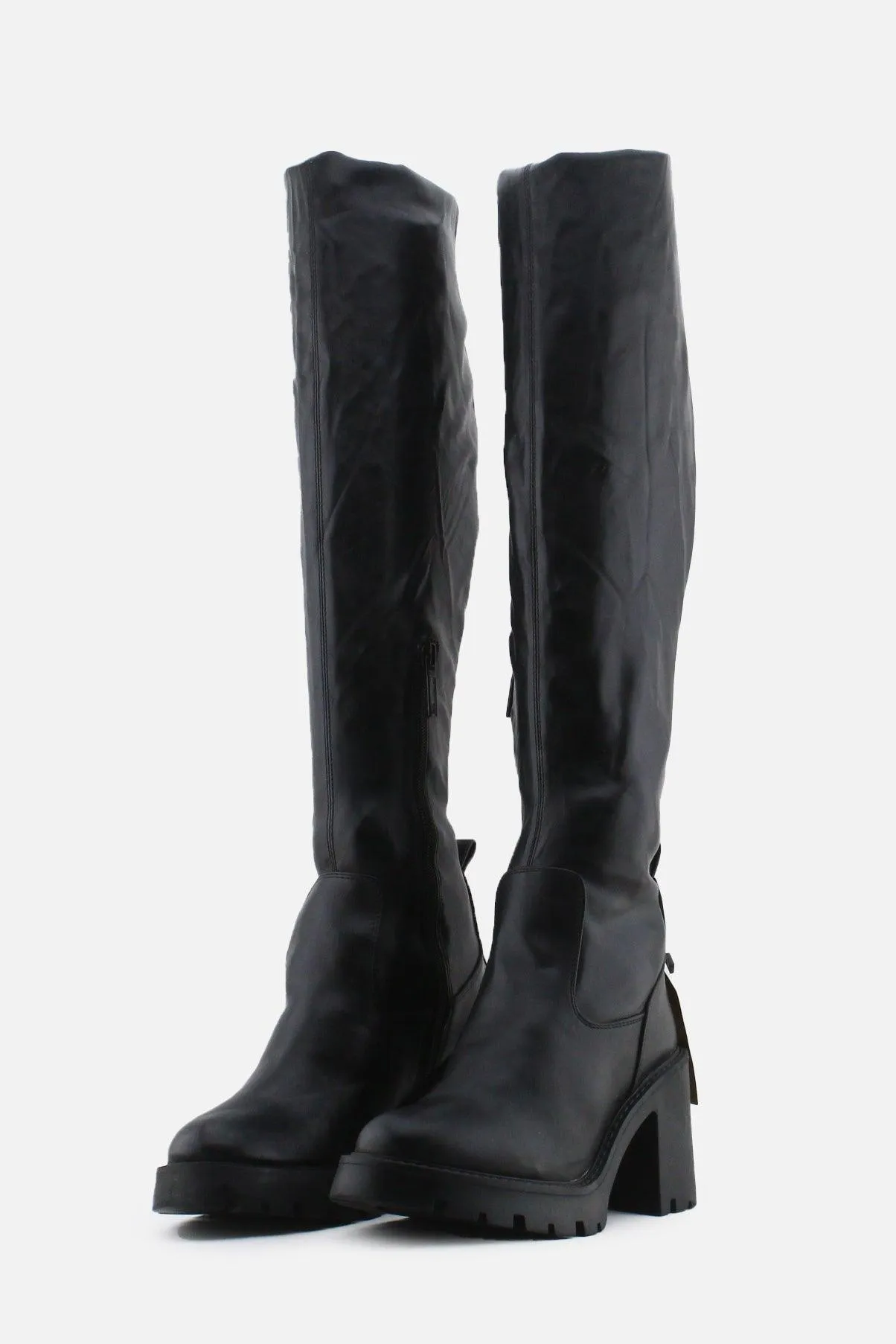 Zara Zipper Block Thigh High Boots | 100% Authentic Leather