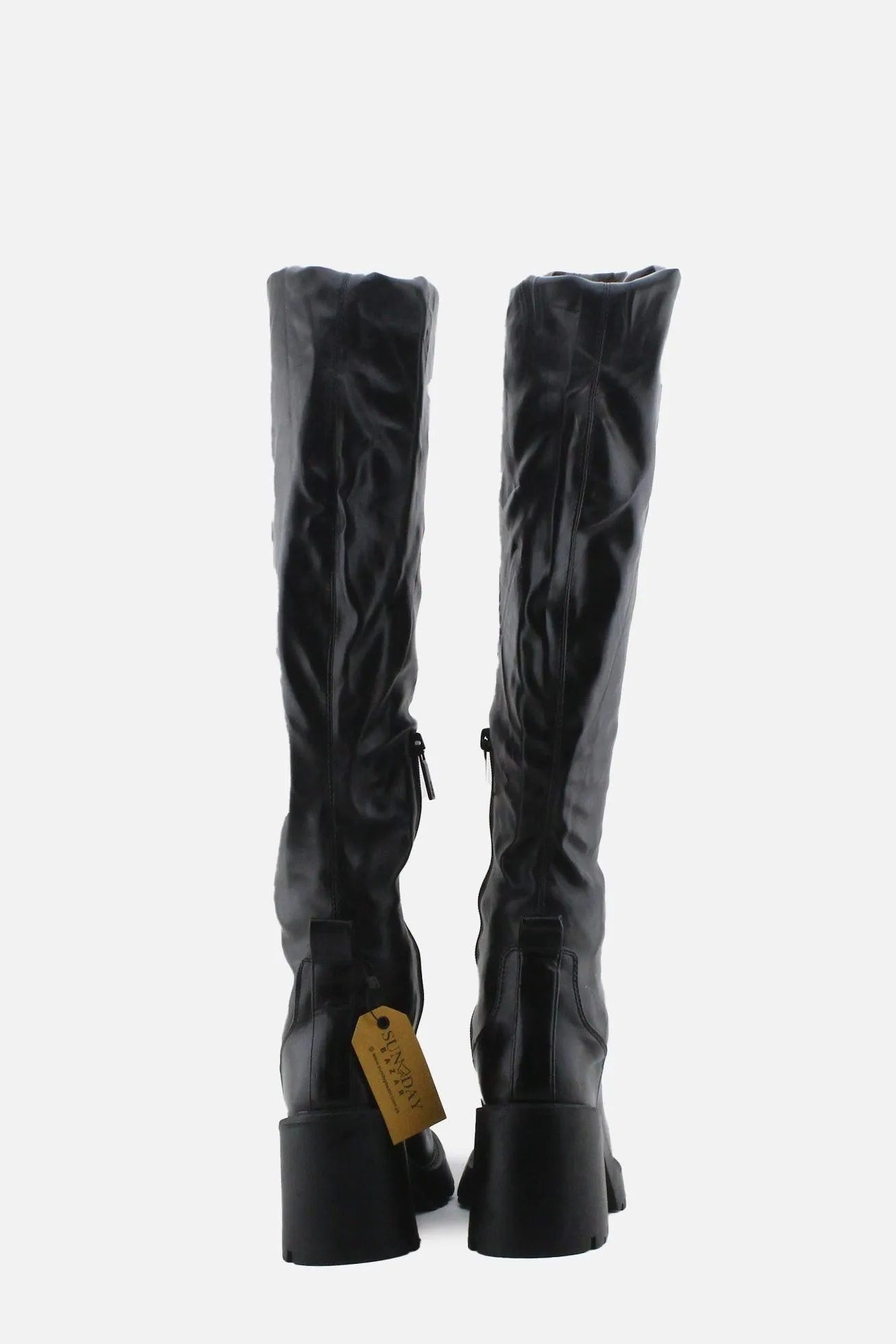 Zara Zipper Block Thigh High Boots | 100% Authentic Leather