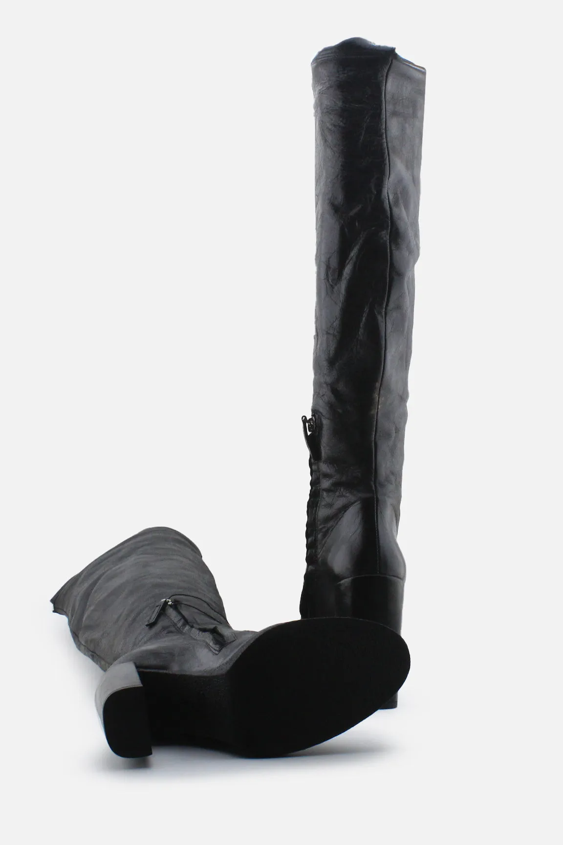 Zara Zipper Block Thigh High Boots | 100% Authetic Leather