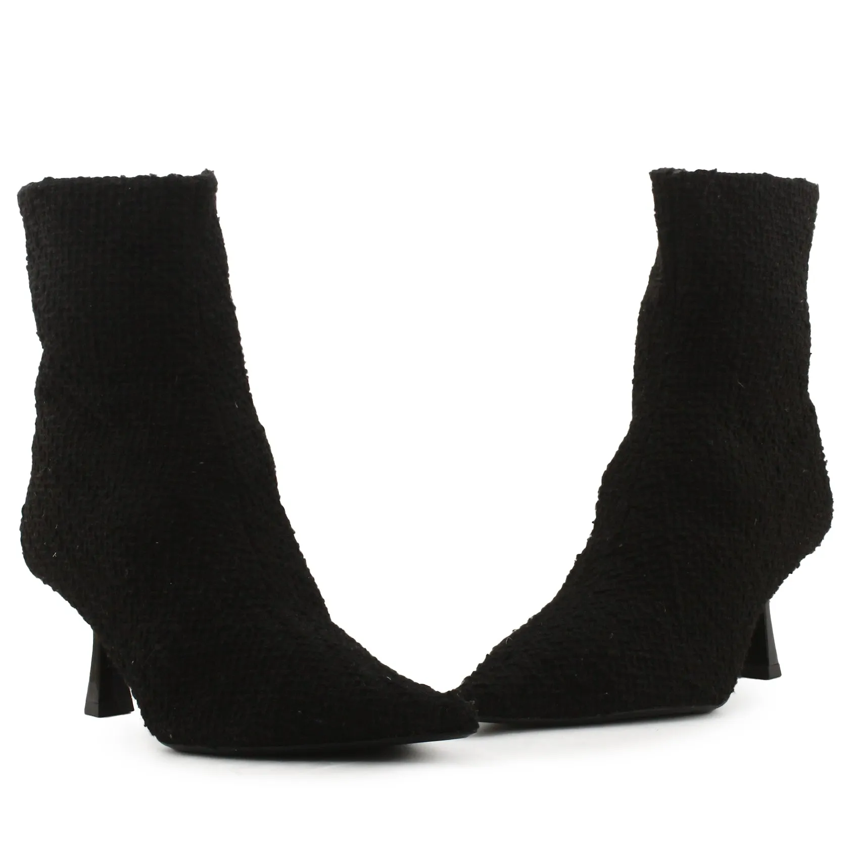 Zara Zipper Kitten Heels Ankle Boots | Suede