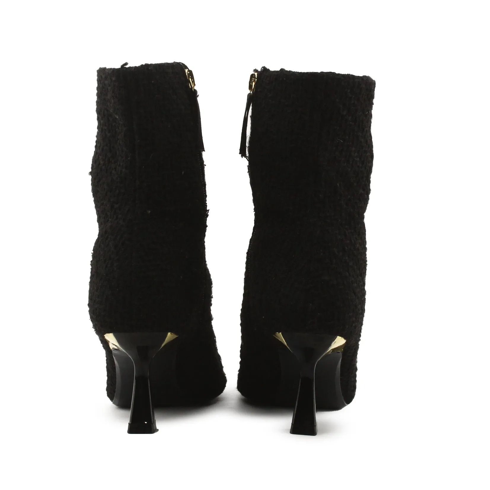 Zara Zipper Kitten Heels Ankle Boots | Suede