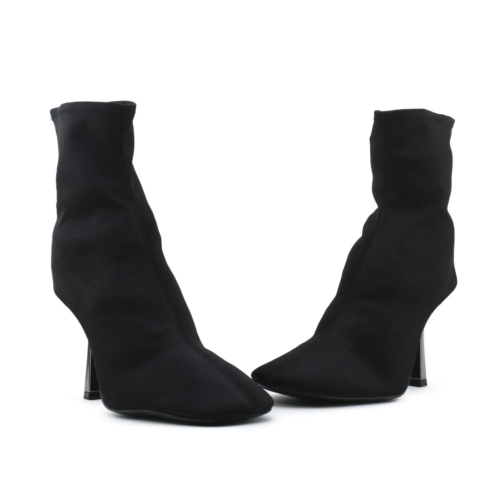 Zara Zipper Stilettos Heels Sock Boots | Textile