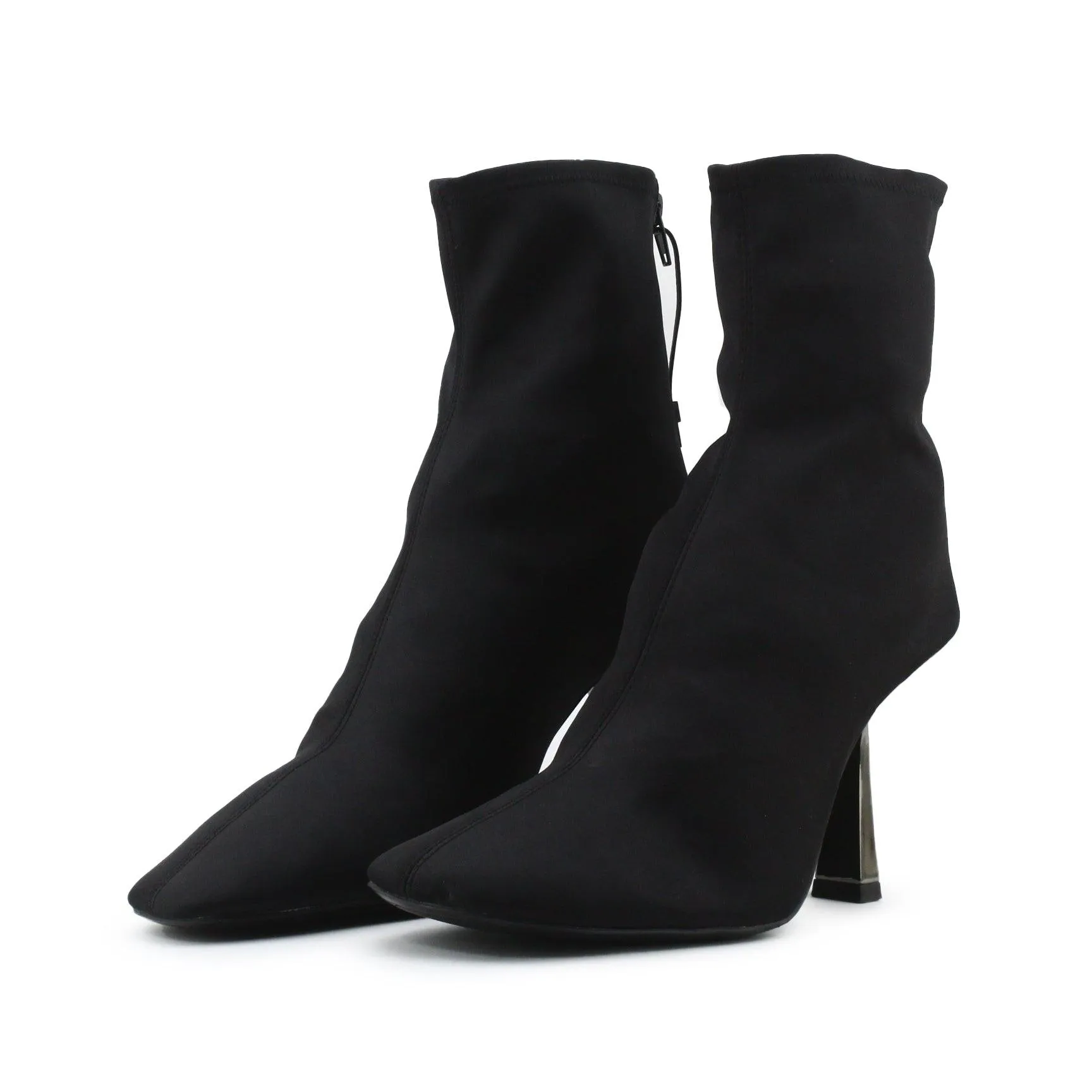 Zara Zipper Stilettos Heels Sock Boots | Textile