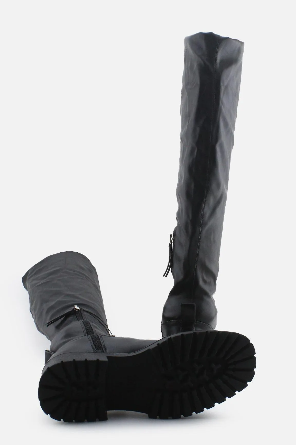 Zara Zipper Thigh High Boots | 100% Authetic Leather