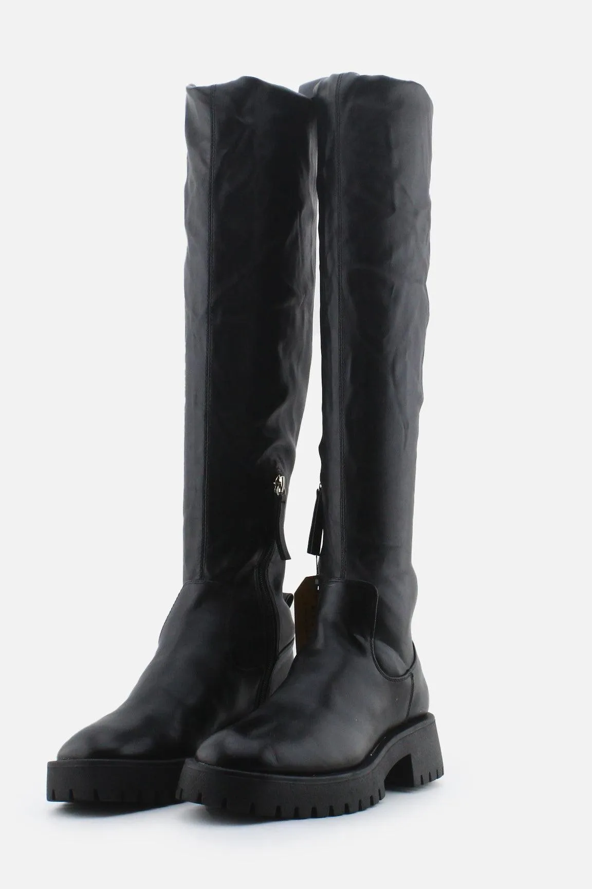 Zara Zipper Thigh High Boots | 100% Authetic Leather