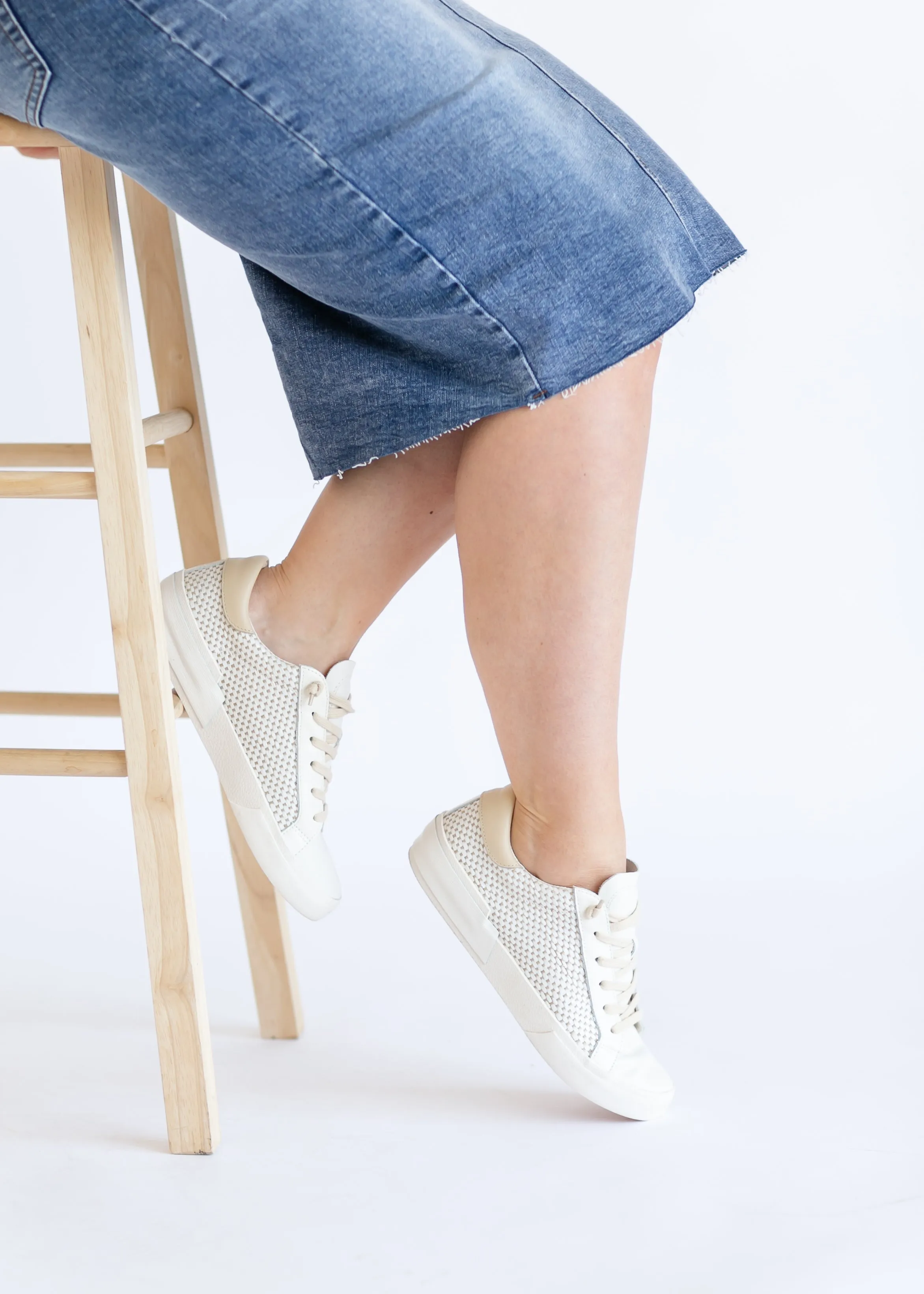 Zina Tan   Cream Raffia Sneaker - FINAL SALE